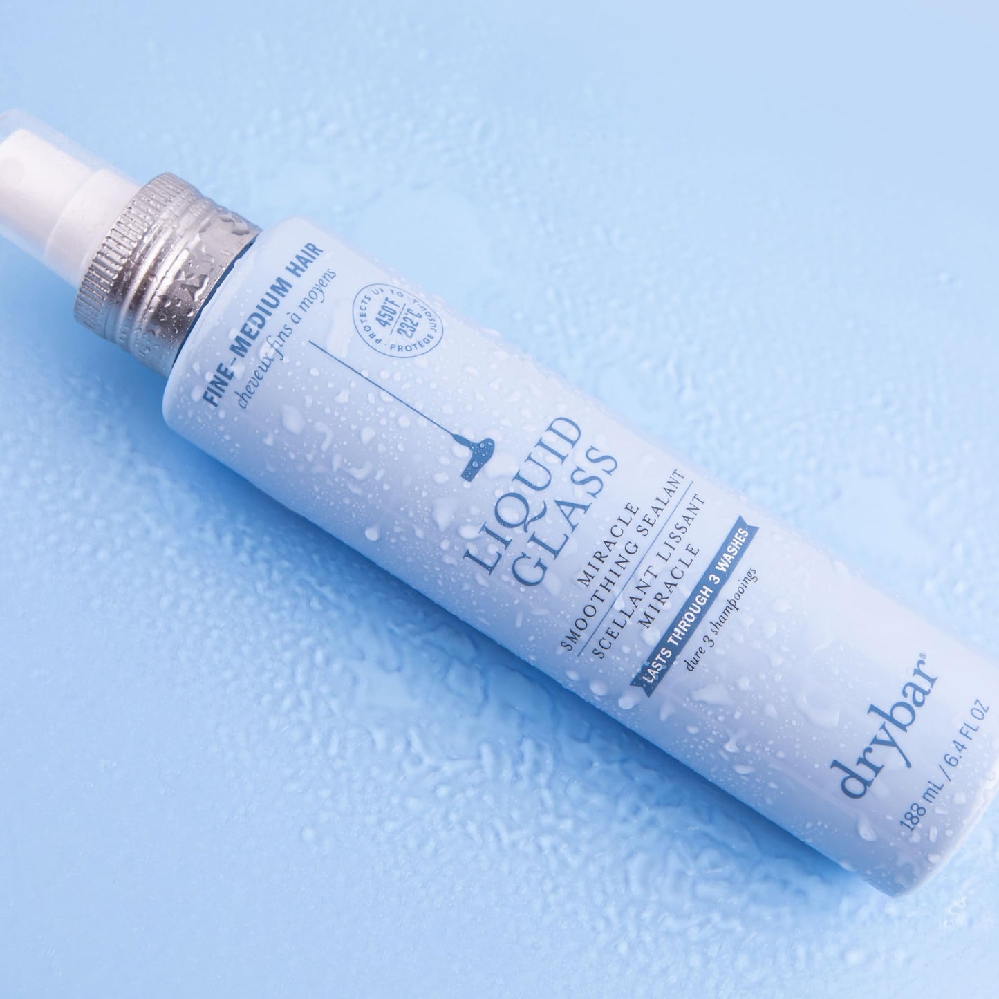 Drybar Liquid Glass Moisture-Rich Miracle Smoothing Sealant for Fine-Medium Hair | Heat Protectant for Hair, Lasts Through 3 Washes for Long-Lasting Frizz Resistance and High-Shine Finish