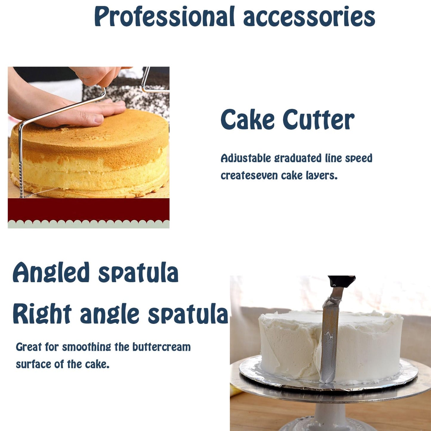 Jninexiu 12 Inch Aluminium Alloy Revolving Cake Stand, Rotating Cake Turntable for Cake, Cupcake Decorating Supplies (35Pcs)