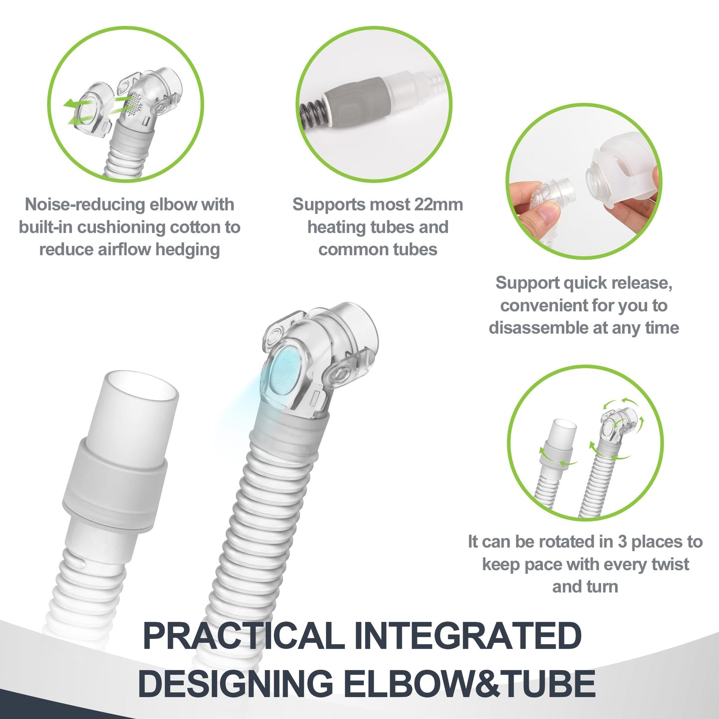 6pcs Supplies for Wisp CPAP Replacement Frame, Tube, Nasal Cushion(M), Head Strap, MEDICOLOR Supplied