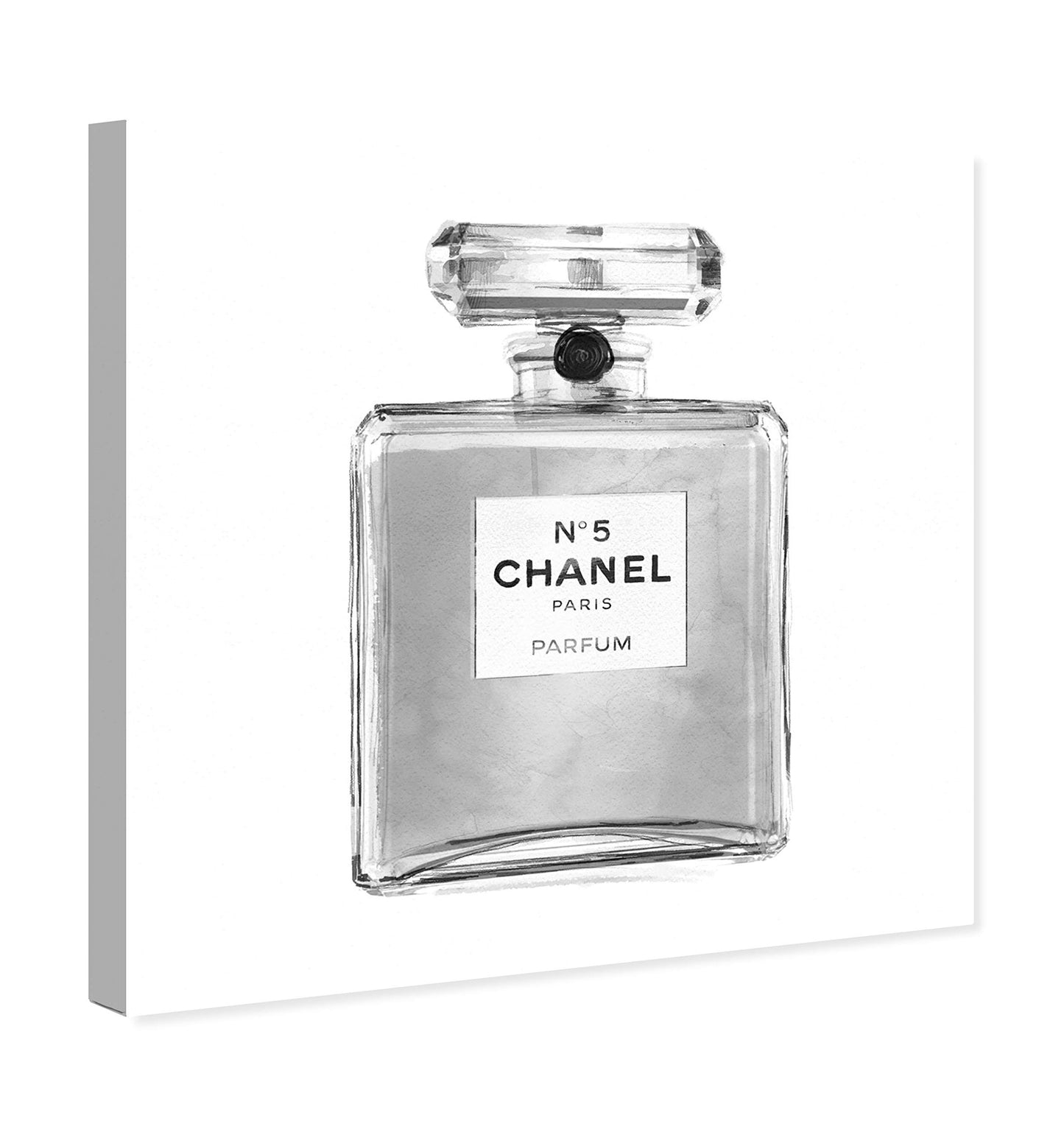 The Oliver Gal Artist Co. Oliver Gal 'Silver Classic Perfume' Gray Fashion Wall Art Print Premium Canvas 16" x 16"