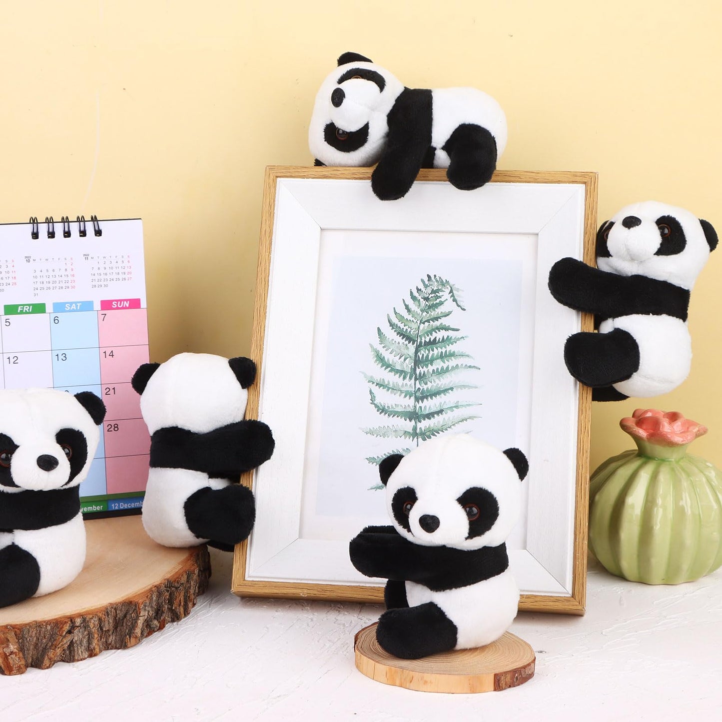 12 Pcs Finger Panda Plush 4 inch Panda Clips Curtain Holder Stand Note Memo Clips Photo Holder Cute Panda Toy Doll Finger Kids Toy,Home Decoration Plant Pots Bonsai Craft Decor,Chinese Style Souvenir
