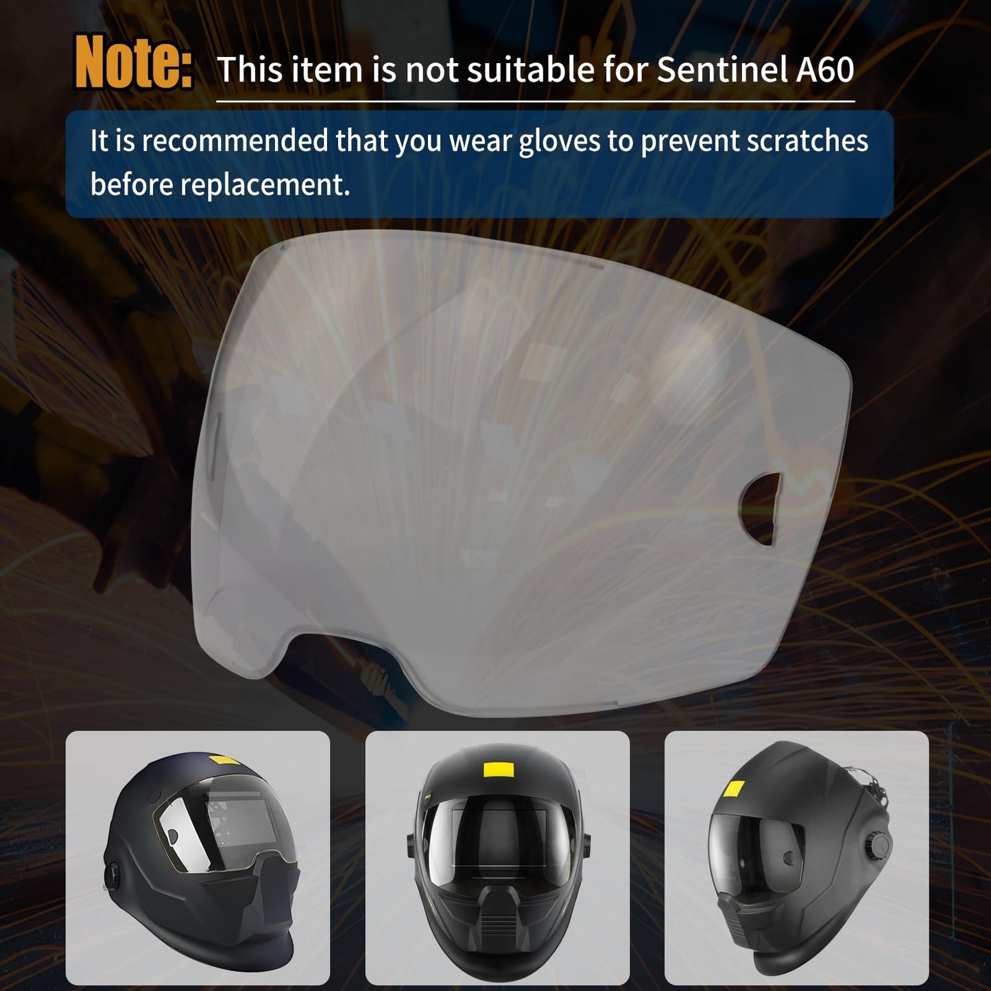 10 Pack 0700000802 Clear Front Cover Lens Compatible with Sentinel A50 Welding Helmet,3.93" x 2.36" Viewing Lens,A50 welding face mask lens Replacement parts