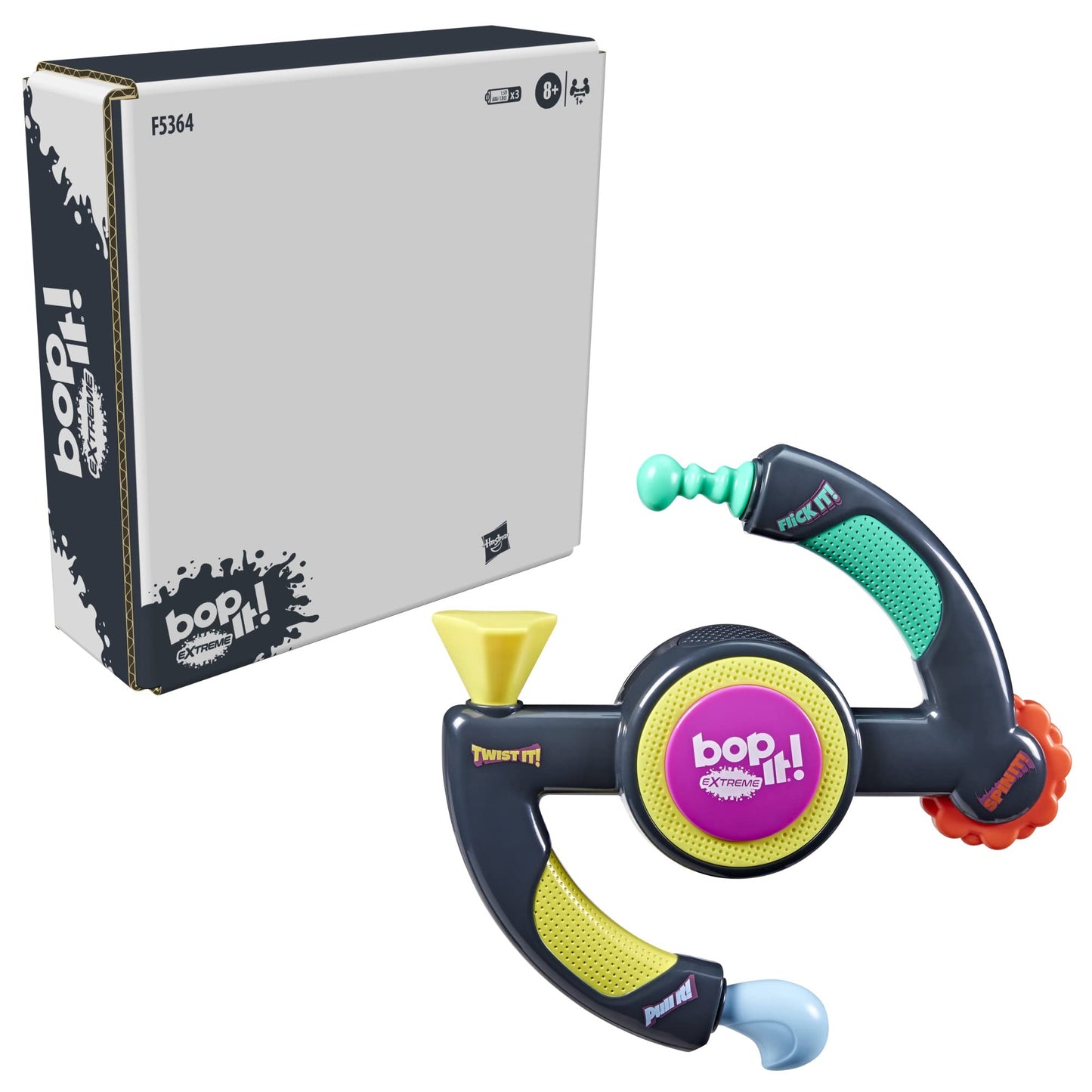 Bop It! Extreme Electronic Game for 1 or More Players, Fun Party Game for Kids Ages 8+, 4 Modes Including One-On-One Mode, Interactive Game (English)