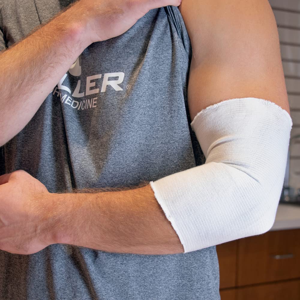 MUELLER Sports Medicine Tubular Knit Compression Bandage, Compression Sleeve Support for Men and Women, Cut-to-Fit, Machine Washable, Black, 3.5-Inches Wide