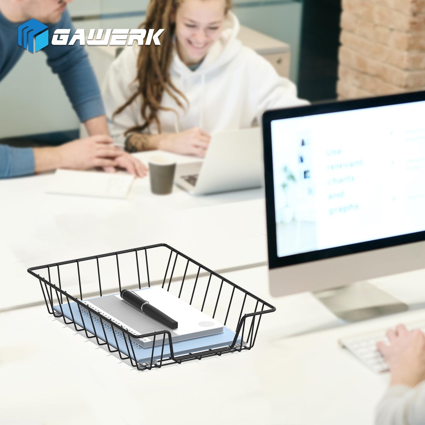 Gawerk Letter Desk Tray Organizer, A4 File Tray Magazine Files Storage Basket Organizer Bin (6)