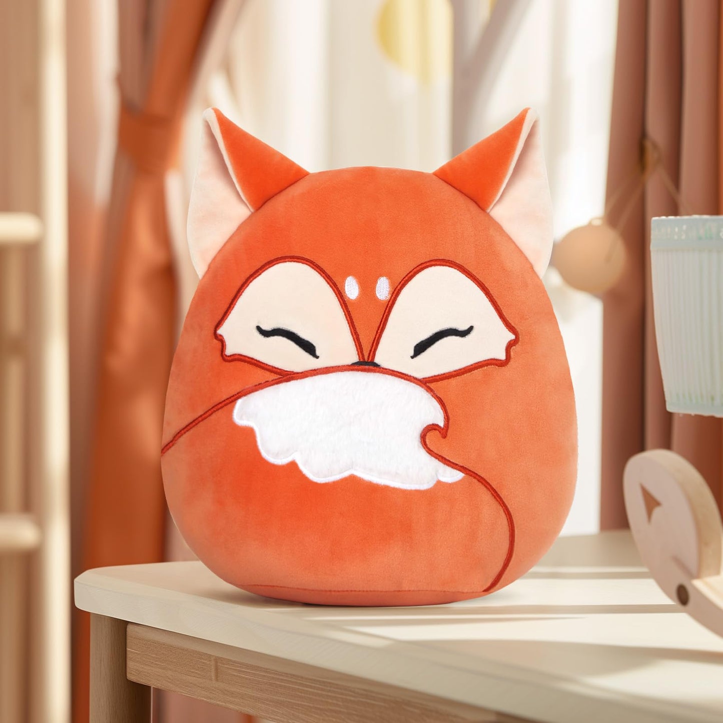 Glow Guards 12" Red Fox Plush Pillow Cute Stuffed Animals Durable Squishy Pillow Soft Toy Birthday Gifts for Kids Boys Girls