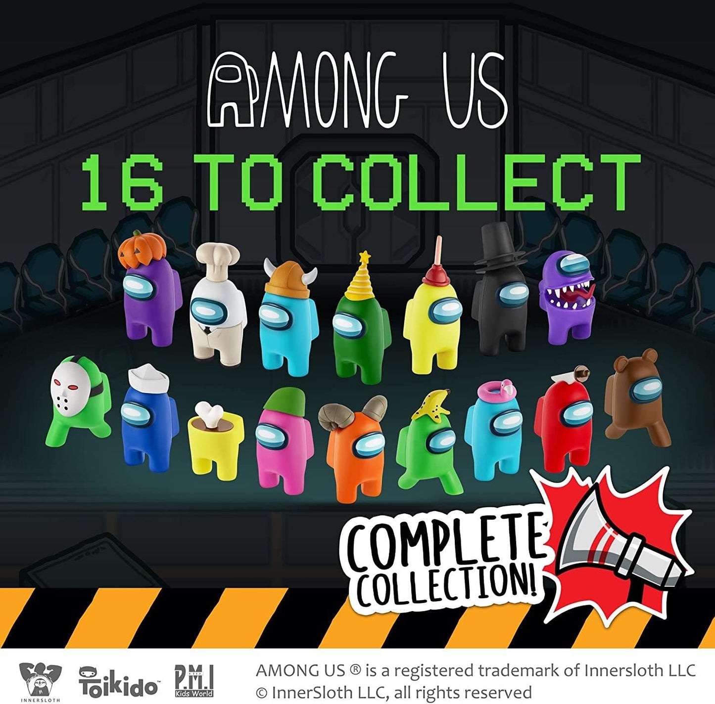 Among Us Crewmate Figures | Toys Out of 16 Collectibles in 1 Box | 8 Among Us Merch Incl. The Peeled and The Clogged | 2 Hidden Impostors | Mini Toys with 5 Add’l Hats