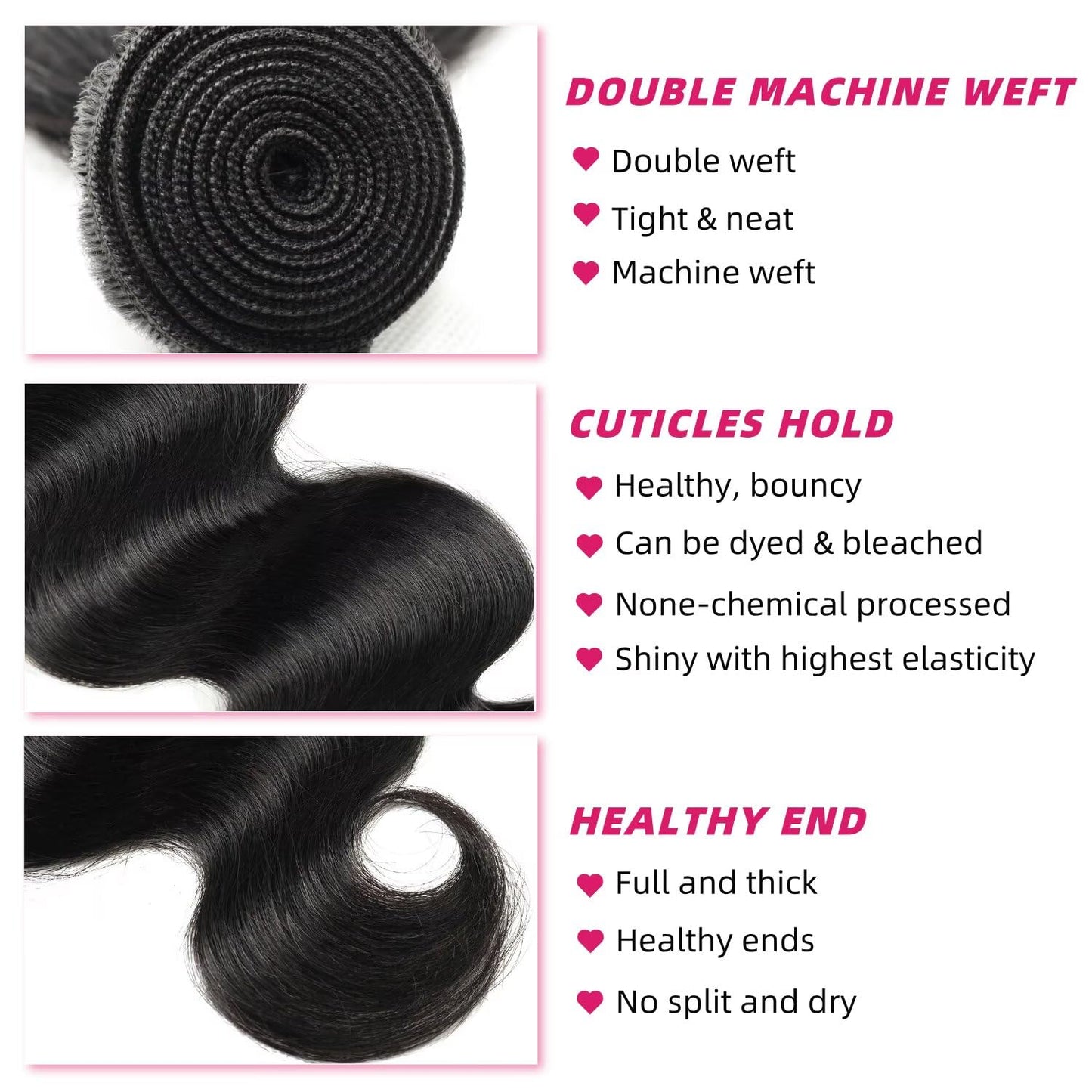 12A Human Hair Bundles 24 Inch Body Wave Bundles Human Hair 100% Unprocessed Brazilian Virgin Weave Bundles 1 Bundle Real Natural Black Wavy Human Hair Extensions 1B Bundles for Women