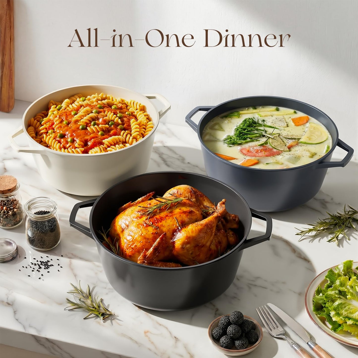 PRICUSIS Nonstick Stock Pot with Silicone Rim Tempered Glass Lid, 4.5/7 QT Soup Pot Casserole, Cooking Pot, Induction Compatible, Dishwasher & Oven Safe, Ideal for Pasta, Bake & Stews, Black Sesame