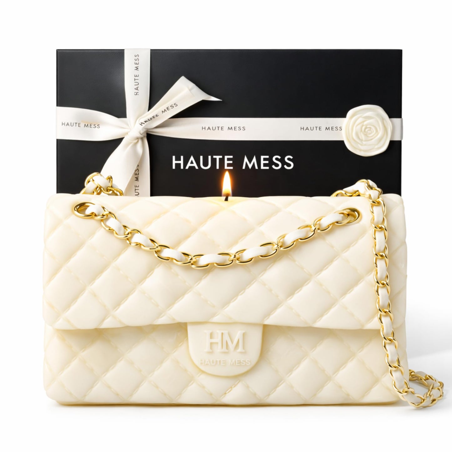 Handbag Candle in GiftBox - Haute Mess - Designer Gifts for Women - High End Luxury Candles for Women - Gift for Girlfriend - Luxury Gifts for Mom - Classy Bridal Shower Gift - Purse Candle