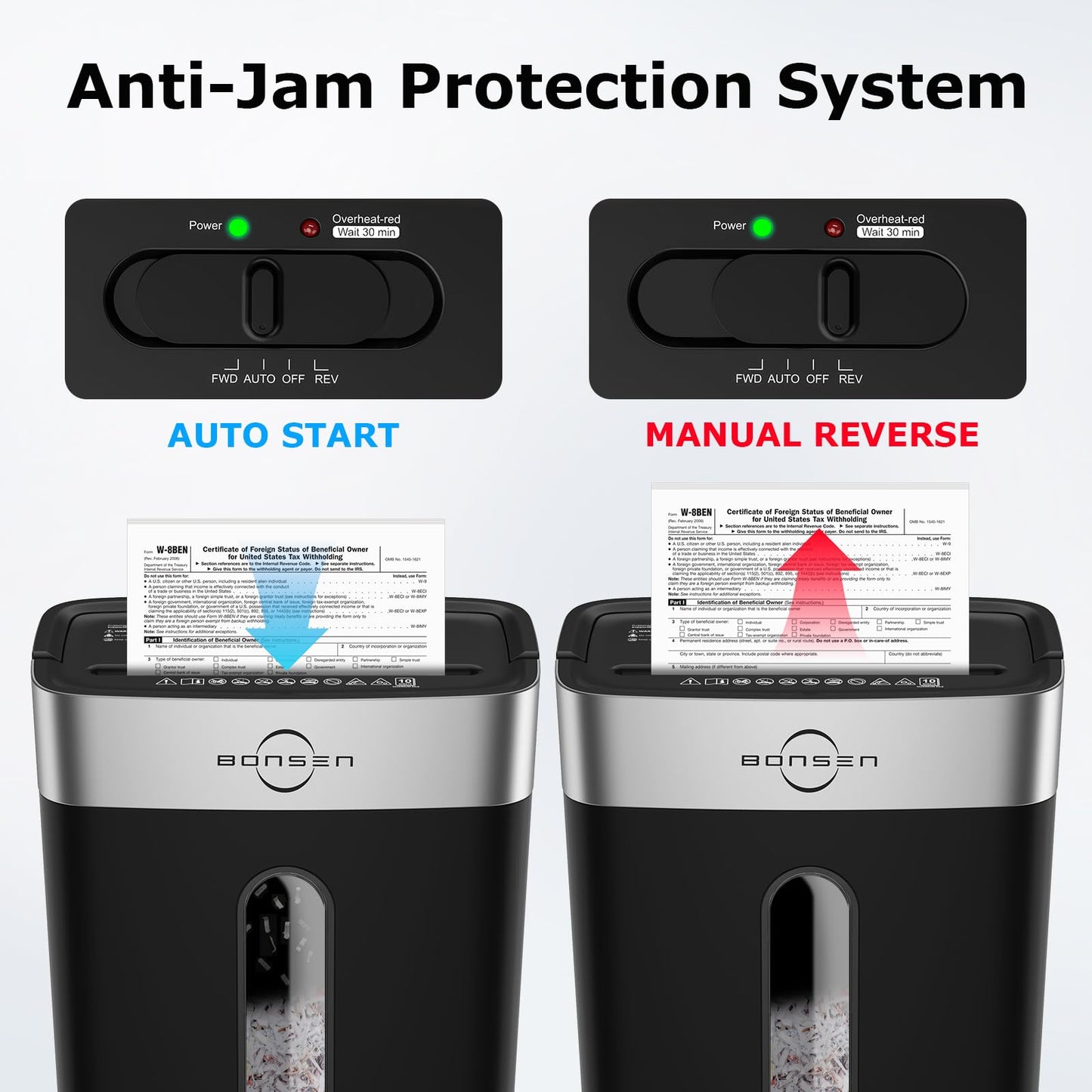 Bonsen 10-Sheet Cross Cut Paper Shredder for Home Office, P-4, Portable Handle, 4 Gallons Bin, Paper and Credit Card Shredder, Black (S3201 New Version)