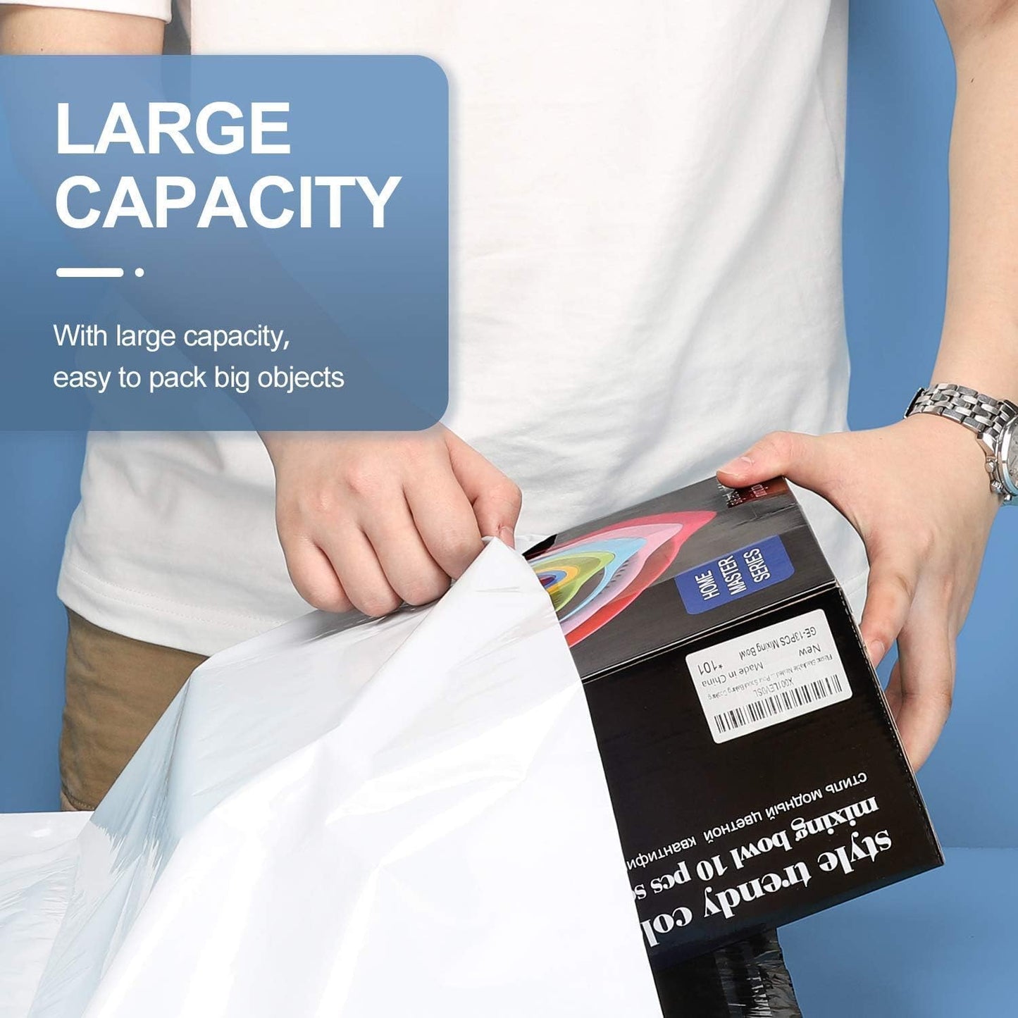 Metronic Poly Mailers 19x24 Inch 250pcs Shipping Bags for Clothes,Self Adhesive Shipping Envelopes for Small Business,Waterproof Mailers Poly Bags for Shipping,Packaging Mailing Bags White