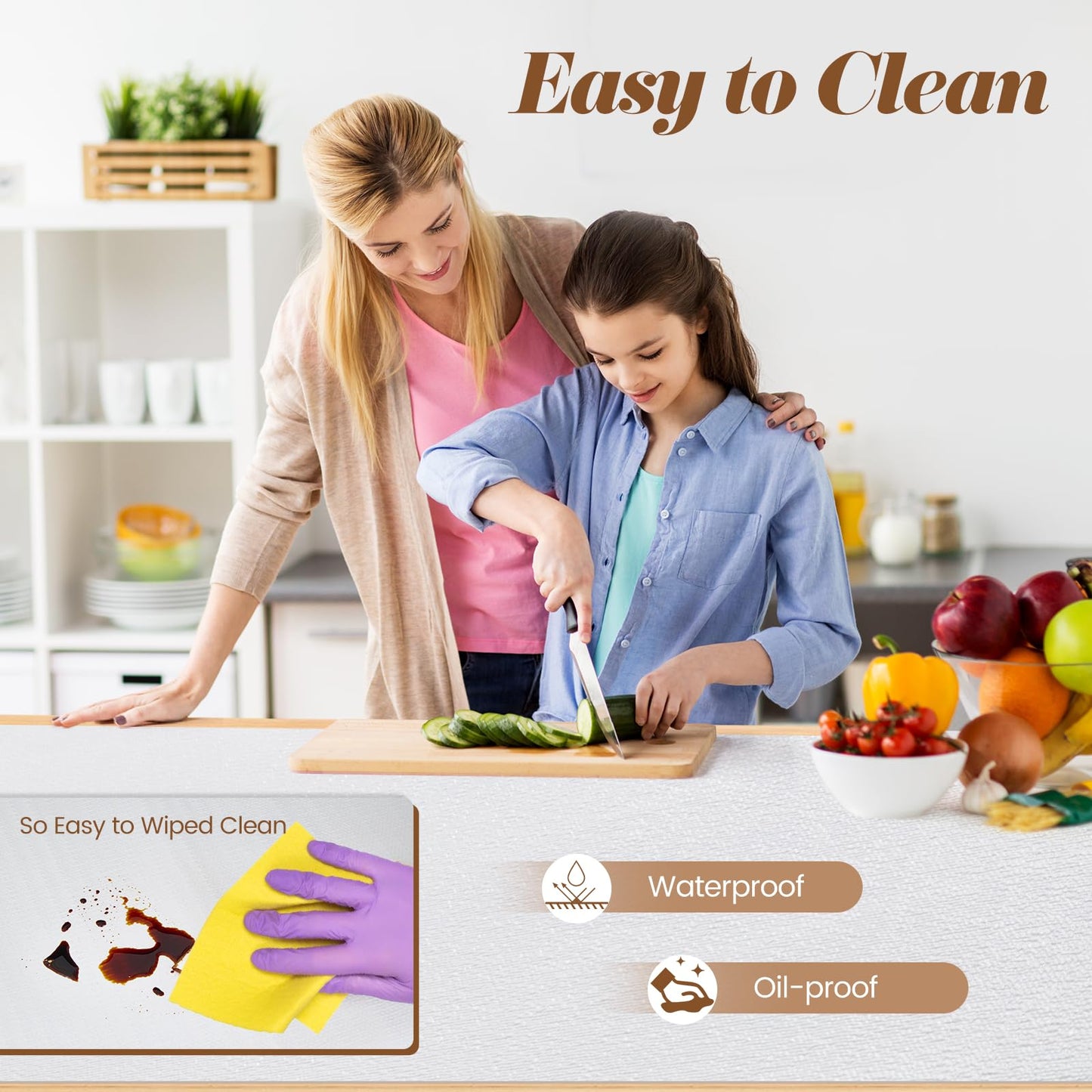 Drawer Shelf Liner for Kitchen Cabinets, Non Adhesive Slip Resistant Shelf Paper Easy to Clean, Strong Grip Thickened Waterproof Washable Mats for Pantry Shelves Cupboard Dresser(White, 24 in x 30 FT)