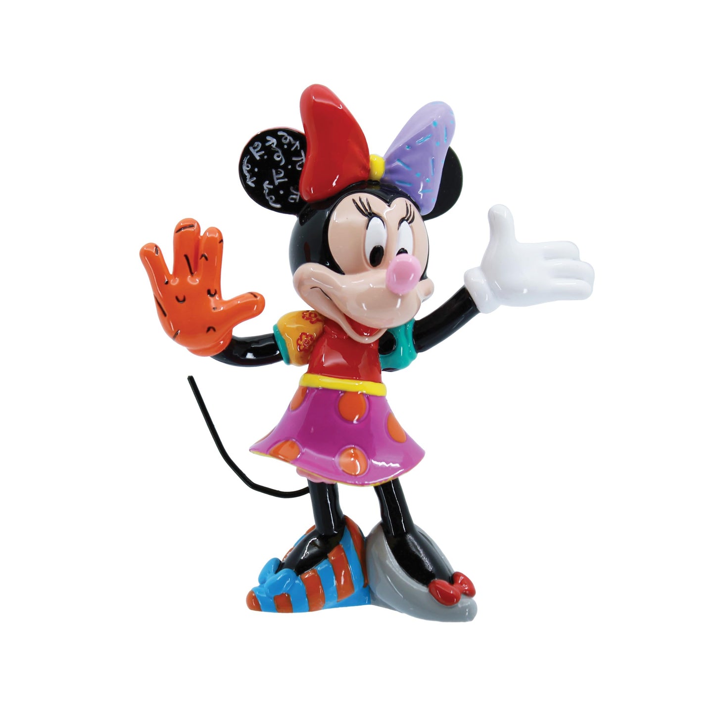 Enesco Disney Britto Minnie Mouse Standing Arms Out Pose Miniature Figurine, 3.25 Inch, Multicolor
