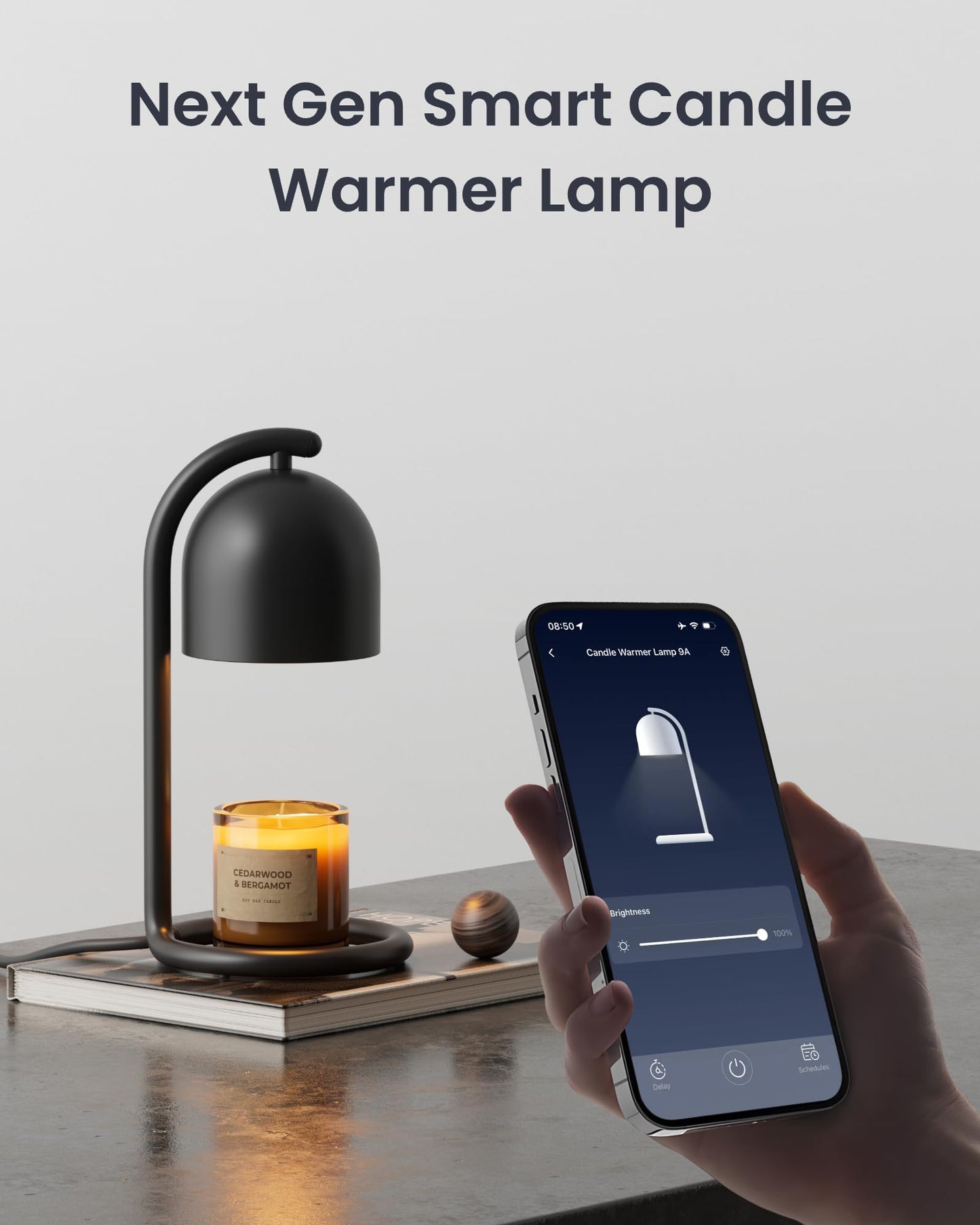 SwitchBot Smart Candle Warmer Lamp with Timer & Voice Control — Dimmable Flameless Candle Wax Melter, Matter-Enabled for Apple Home & Alexa, Birthday & Mother's Day, Gift for Women, Home Decor