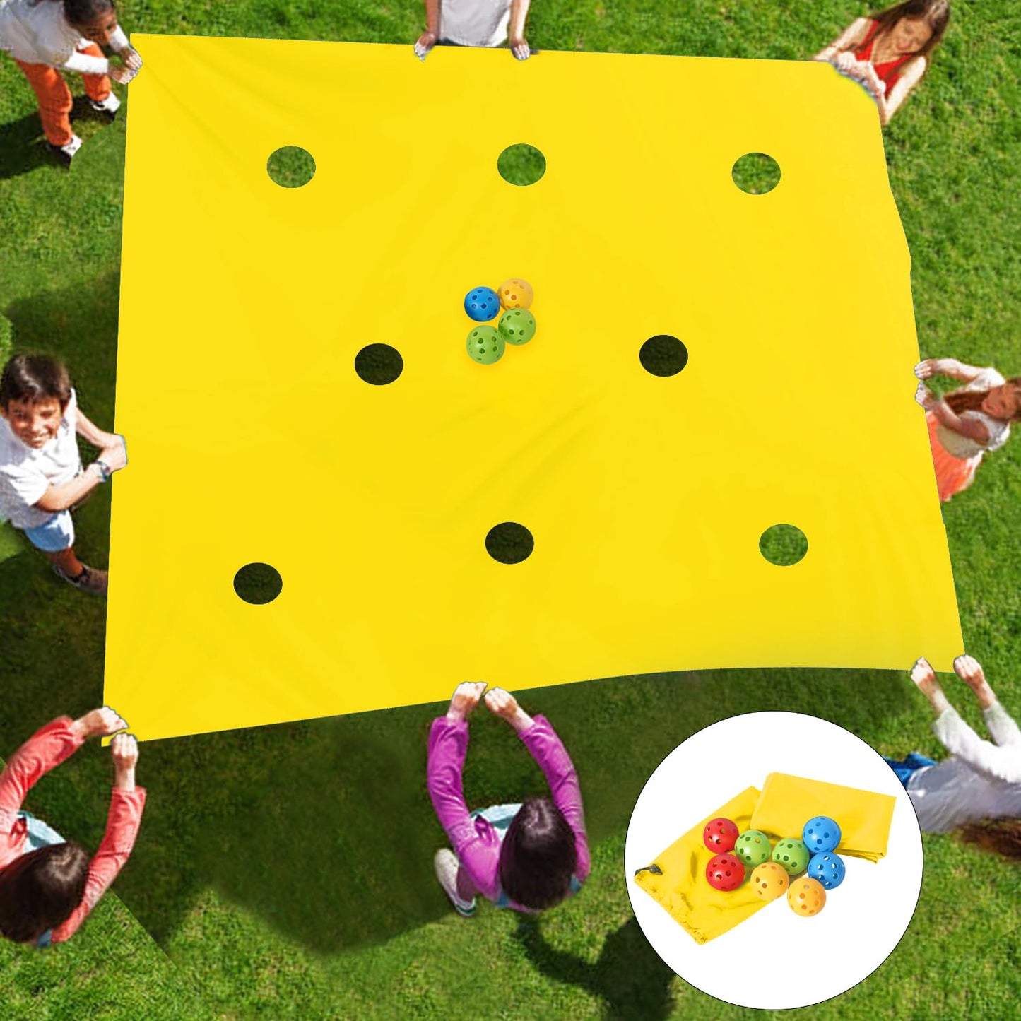 Sonyabecca Hole Tarp Team Building Exercise Activities Games Teamwork Group Learning Fun Playing 84''Lx55''W