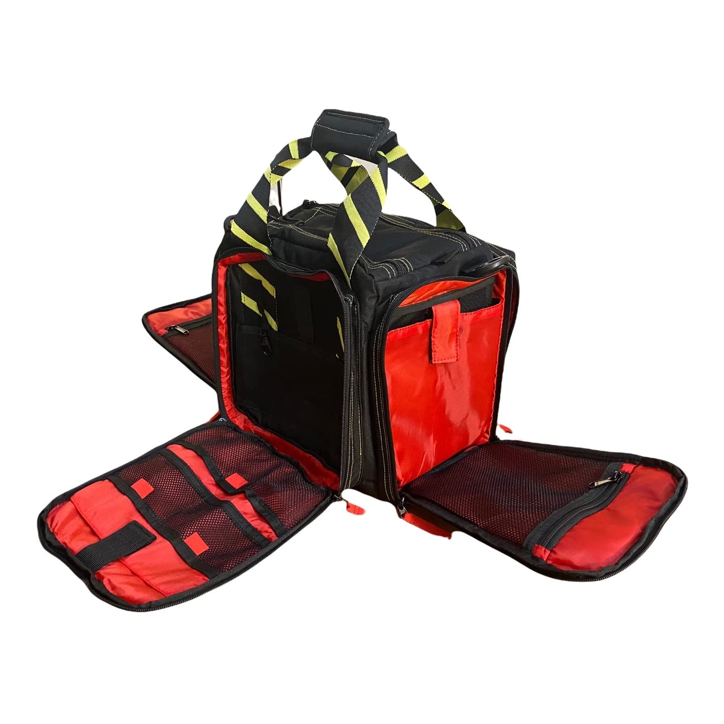 F-22 Aeronavale Aerovolution Pilot Flight Bag, Multiple Pouches, Waterproof Nylon, Shooting Bag, Integrated Glasses Case, Top Gun Bag Black/Yellow/Red, Black, Yellow and Red, Modern