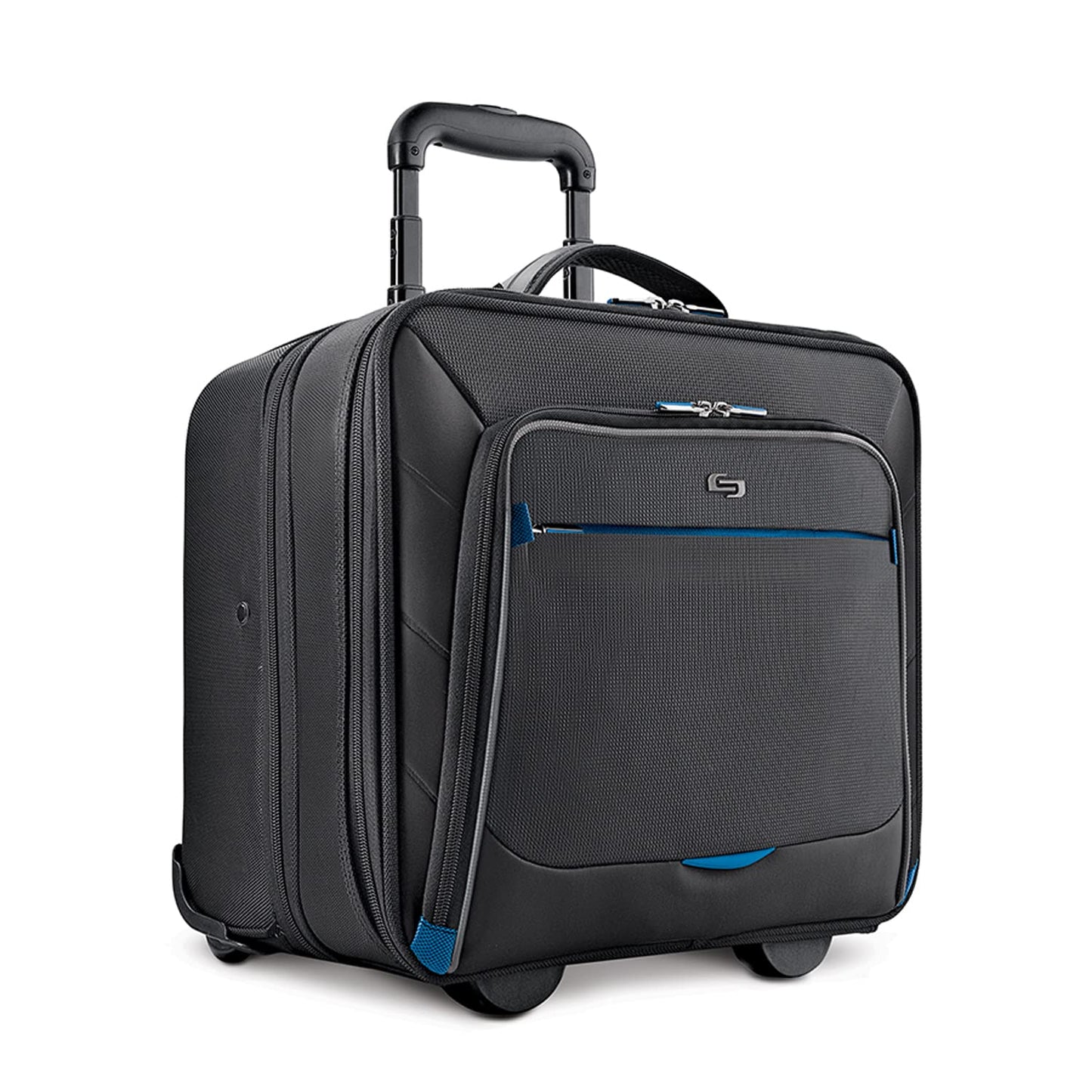 Solo New York Active Rolling Overnight Laptop Bag. Business Travel Rolling Overnighter Case for Women and Men. Fits up to 16 inch laptop - Black, 15" x 16" x 7" (TCC902-4/20)
