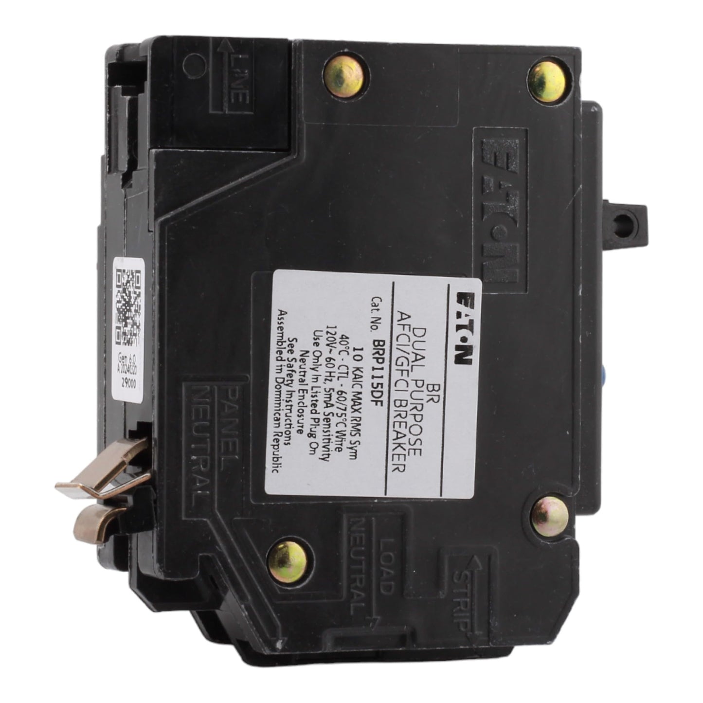 CUTLER-HAMMER BRP115DF 15 Amp Single Pole Dual Function Circuit Breaker - AFCI/GFCI Protection, 120 Volt, Plug-On Neutral, UL Listed (1)