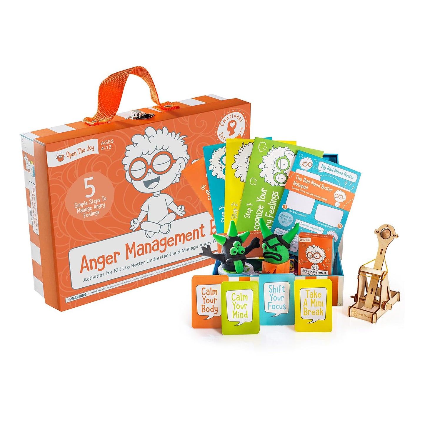Open The Joy Anger Management Box for Kids | Includes Anger Control Card Game & Other 4 Anger Management Activities to Develop Emotional Intelligence | Anger Game for Kids Ages 4+
