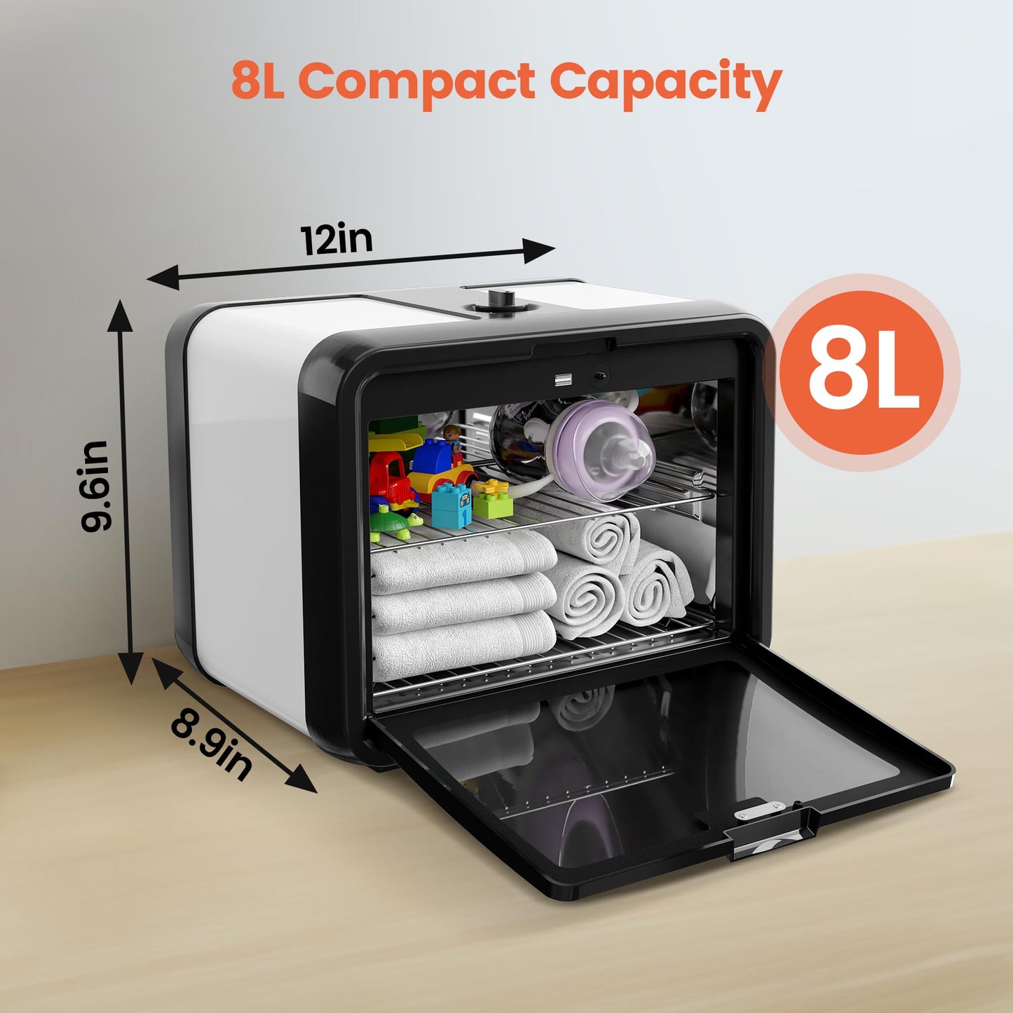 SalonDepot UV Sanitizer Cabinet Professional Disinfection Box 8L Capacity for Salon Tools, Manicure Set, Smartphones and Home Use