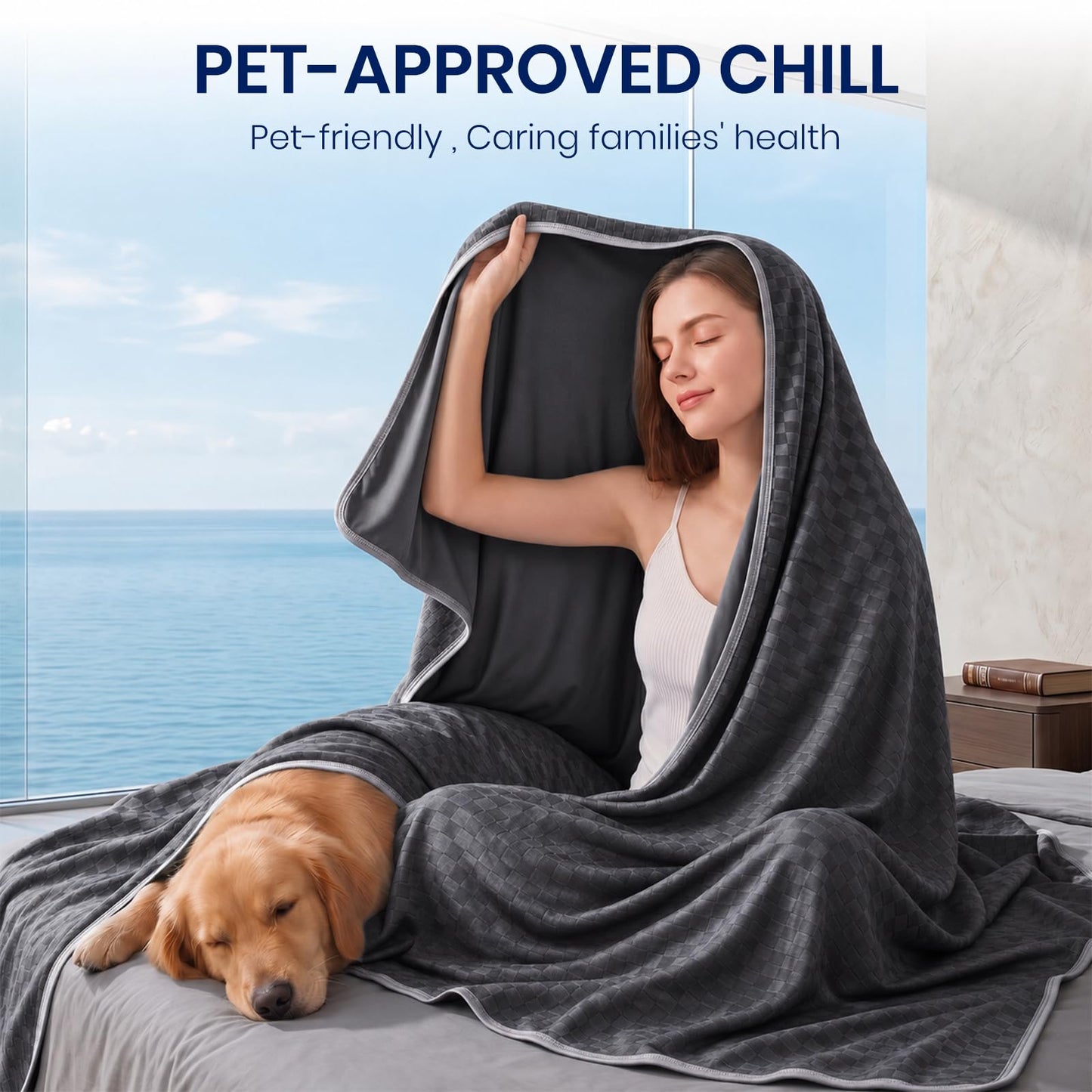 Topcee Cooling Blanket King Size- 100"x90" Summer Cooling Blanket for Hot Sleepers Arc-Chill Q-Max >0.45 Cool Fiber for Night Sweats, Soft Lightweight Sofa Blankets for Kid Adults