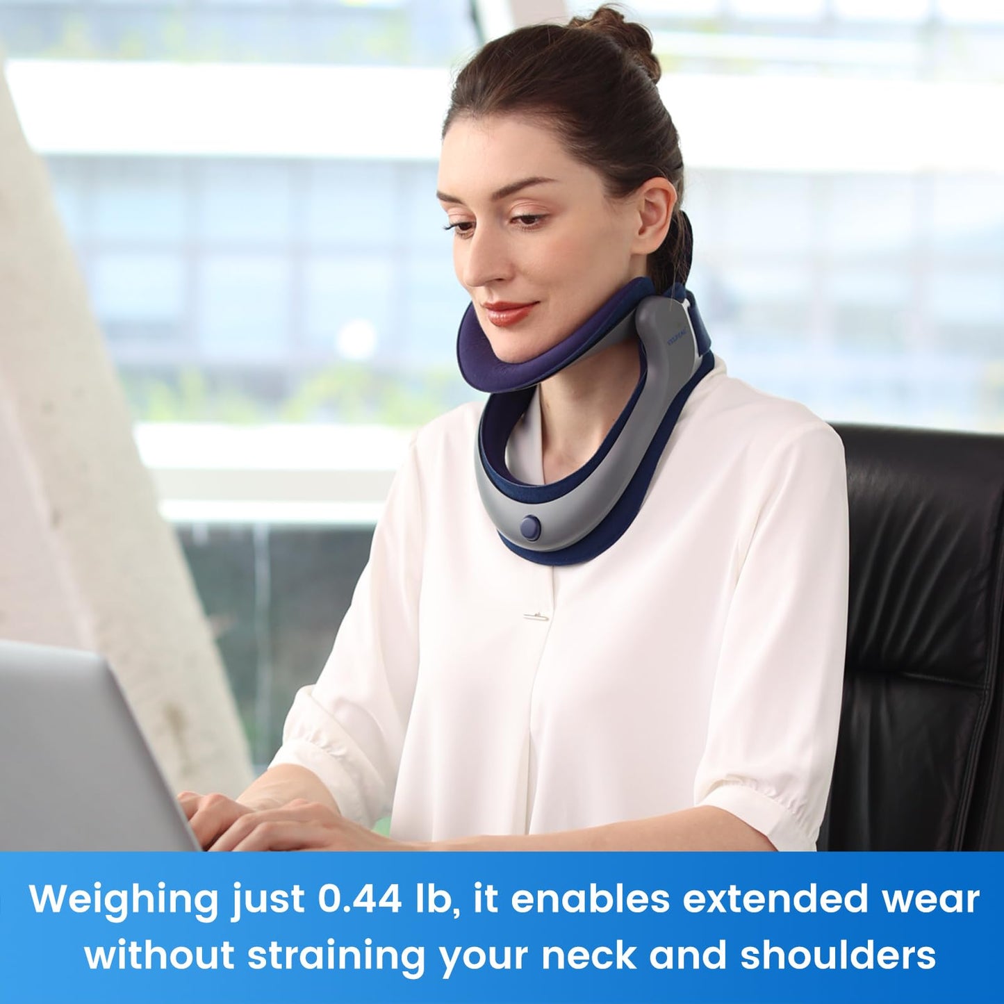 Velpeau Neck Brace for Neck Pain and Support, Soft Cotton Pads, Cervical Collar Restricting Cervical Motion, Relieves Discomfort and Spine Pressure (Neck circumference 11.5-16.5", Foam Pads Version)
