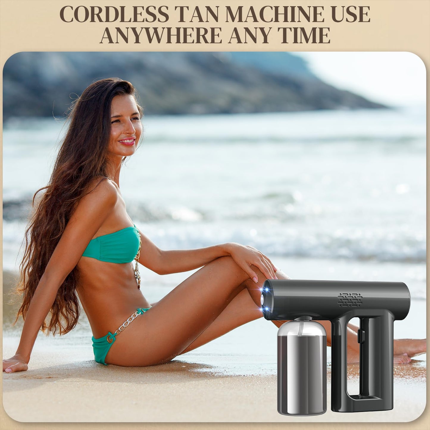 Cordless Spray Tan Machine, Rechargeable Spray Tan Gun Self Tanners Mobile for Beach Taning Home Spray Taning Travel Self Tanner DIY Salon Tanning Machine