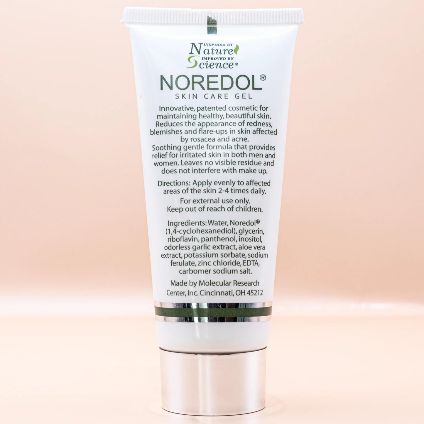 Noredol Skin Care Gel - Redness Relief Moisturizer for Dry Skin - Rosacea Treatment for Face - Soothes Prone Skin and Irritation - Fragrance Free 2 oz.
