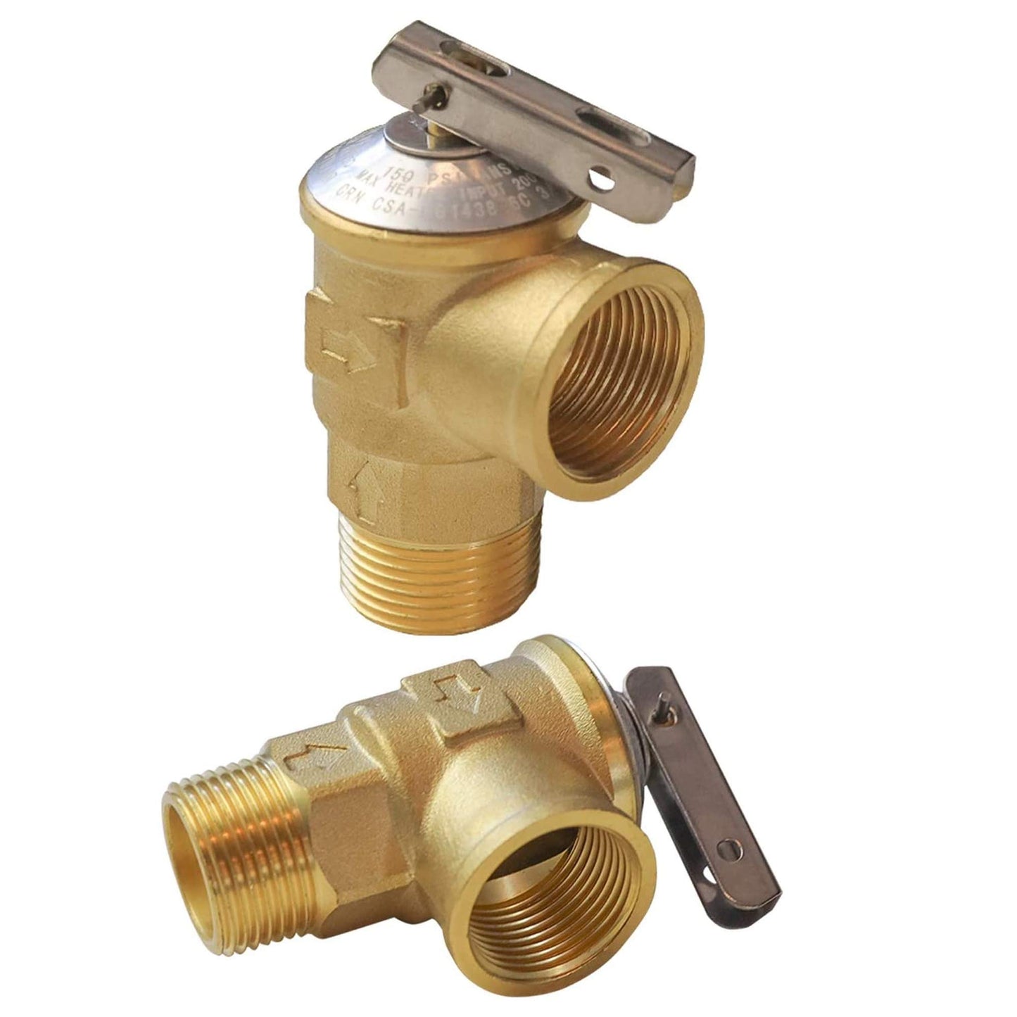 Xiny Tool 3/4-Inch IPS Isolator Tankless Water Heater Service Valve Kit with Pressure Relief Valve, Clean Brass