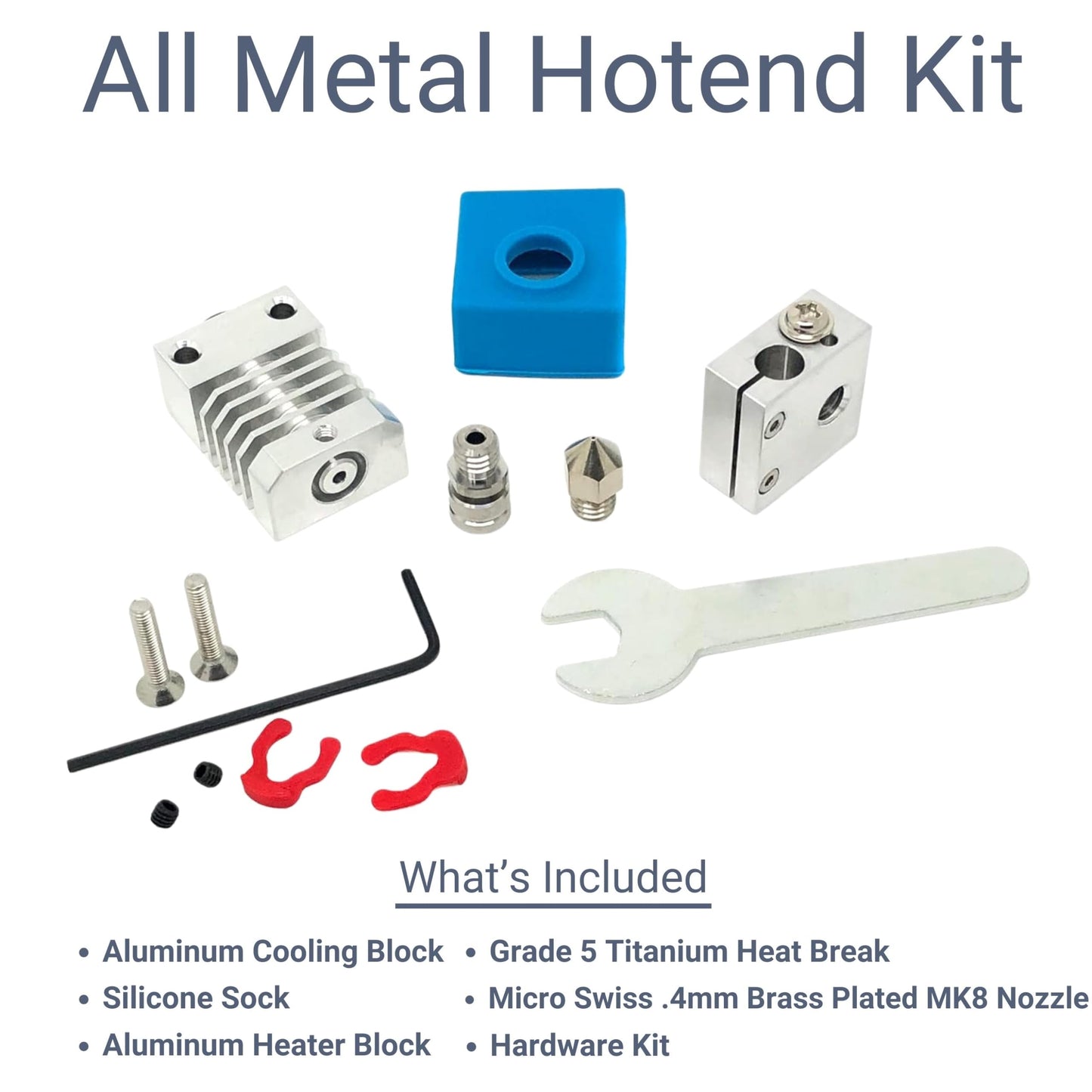 Microswiss All Metal Hotend Kit for Creality CR-10 / CR10 / CR10S / Ender 2 / Ender 3 Ender 5 Printers .4mm