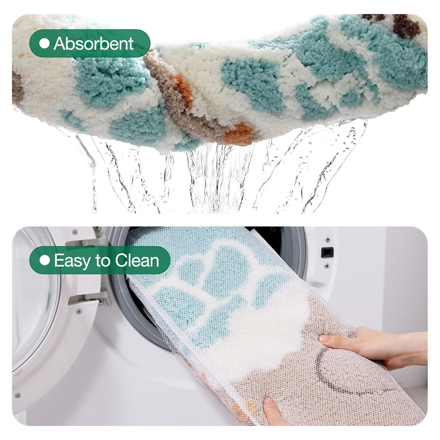 LUMI Extra Large Beach Bathroom Rugs, Non Slip Bath Mat Ultra Soft Washable Absorbent Quick Dry, Ocean Sea Theme Bath Rug with Starfish Shell for Shower Floor, Kitchen Decor, Kids Room, 30"x60"