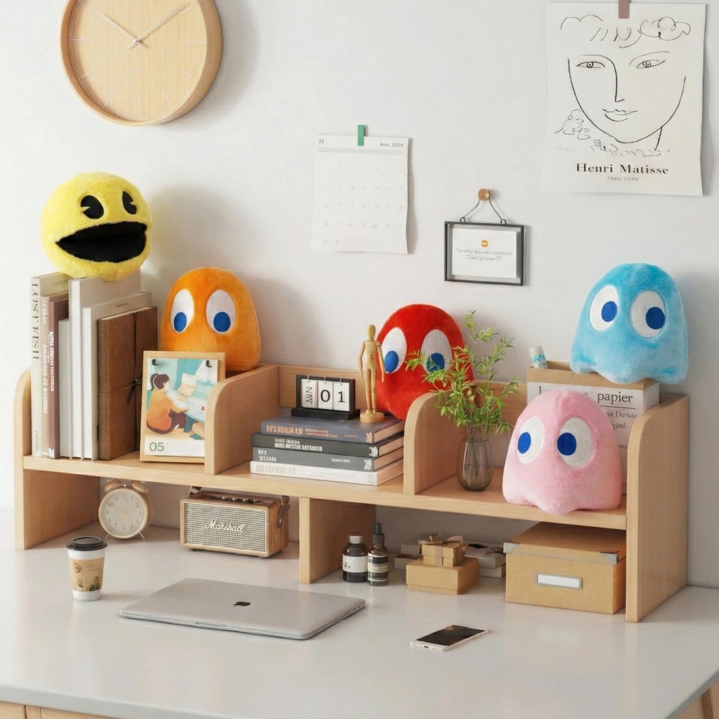 WjcnPac-Man 6inches Plush, Set of 5 Pacman Toys Can Be Used for Party Decoration, Soft and Comfortable Pacman Stuffed Animal, Suitable for Birthday Gifts, Children's Day Giftsetc.