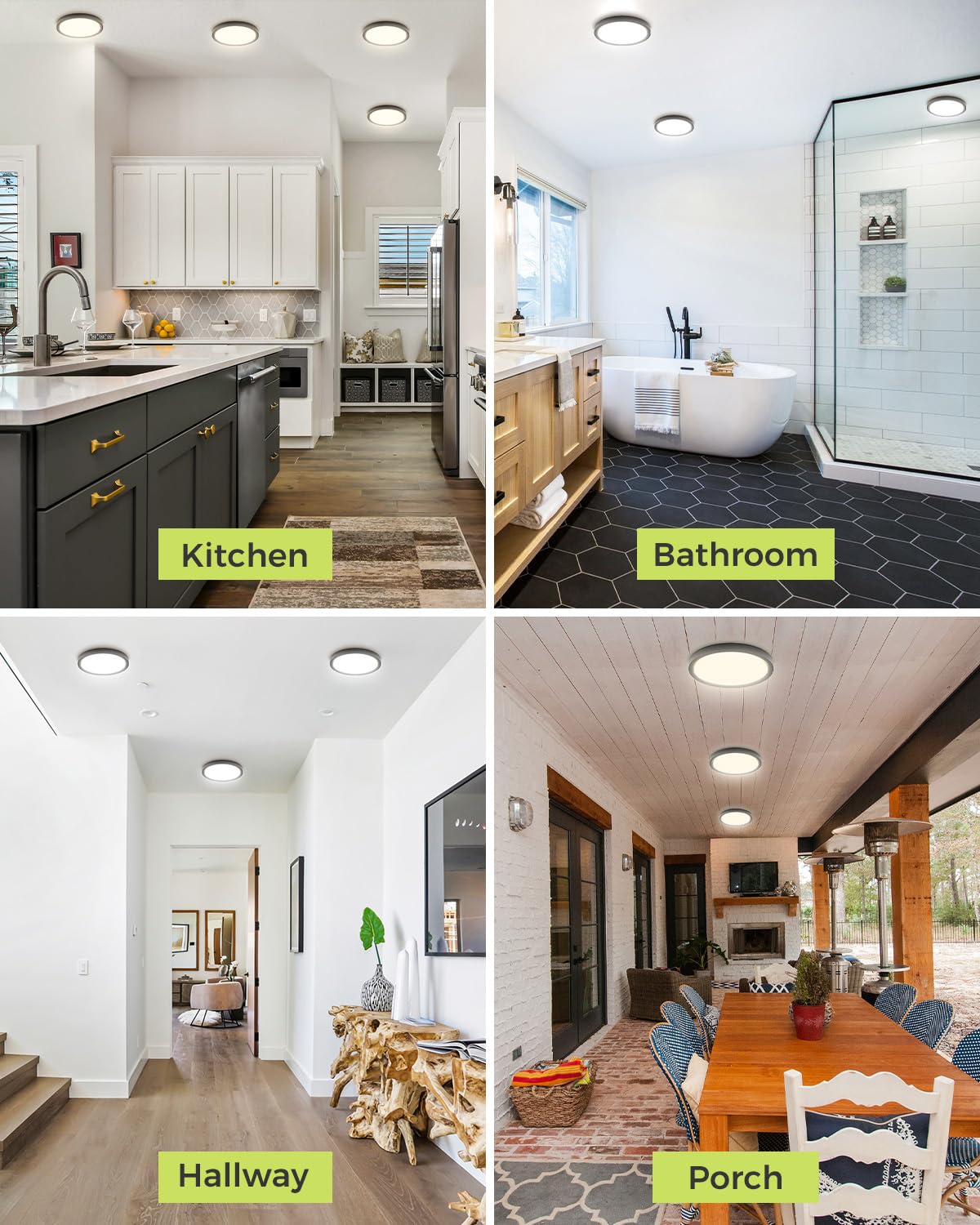 6PACK LED Flush Mount Ceiling Light, 3CCT Selectable 3000K-4000K-6500K & 100W Equivalent Modern Kitchen Ceiling Light Fixture 15W 1500Lm 7.5 Inch for Bathroom Closet Bedroom Hallway,NOT-DIMMABLE