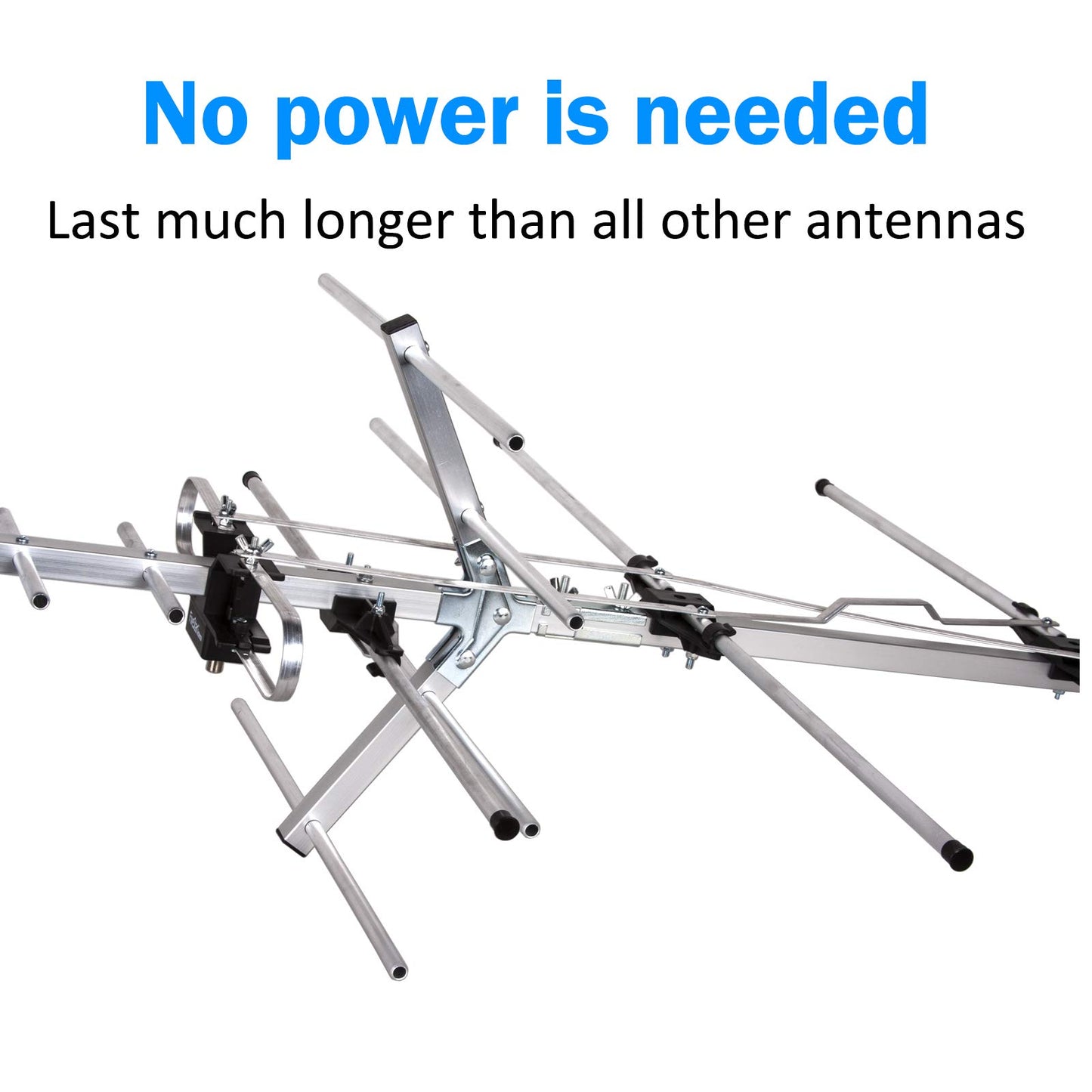Five Star TV Antenna Indoor/Outdoor Yagi Satellite HD Antenna with up to 200 Mile Range - Attic or Roof Mount TV Antenna, Digital OTA Radio/FM Antenna for 4K 1080P with Mounting Pole