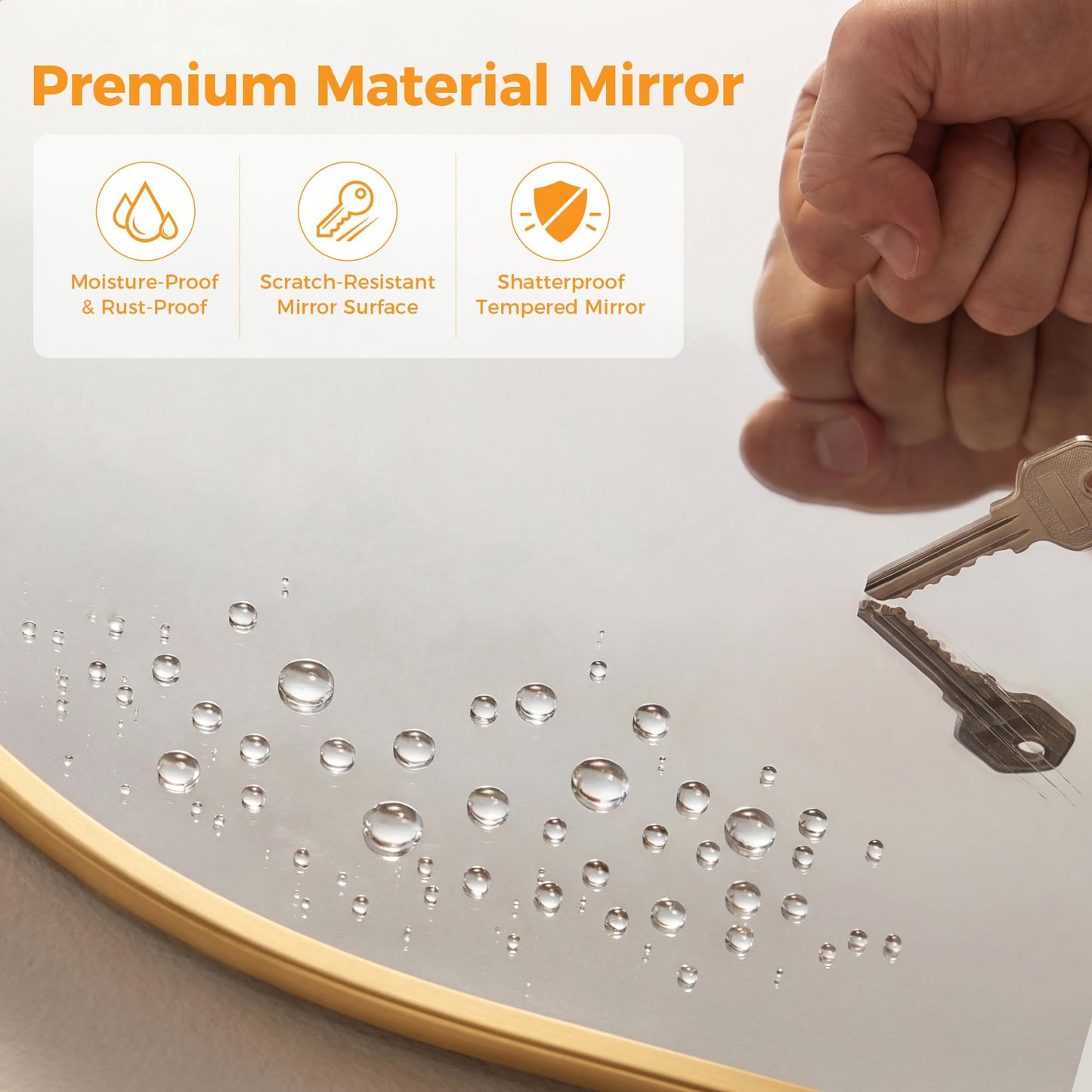 OLIXIS 24x36 Inch Arched Gold Bathroom Mirrors for Over Sink, Wall Mirror, Arch Bathroom Vanity Mirror with Matte Metal Frame and Tempered Glass for Home Decor, Living Room, Shatterproof