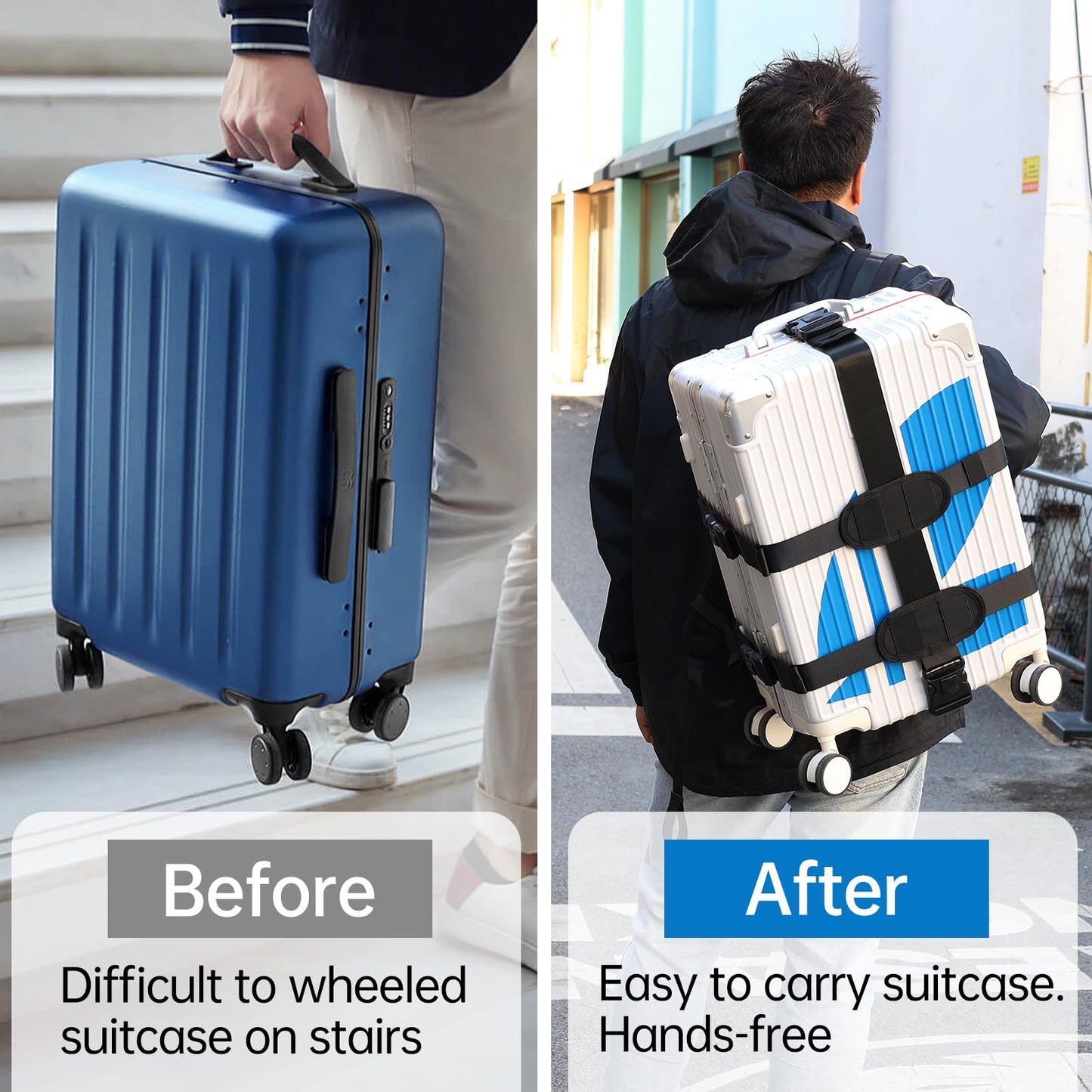 Premium Backpack Carrying System with Adjustable Strap – Ideal for Carrying Small to Medium Size Hard Shell case/Hand Baggage - S