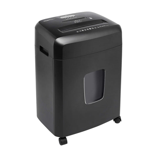 Amazon Basics 15 Sheet - New model Cross Cut Paper and Credit Card CD Shredder With 6 Gallon Bin, Black