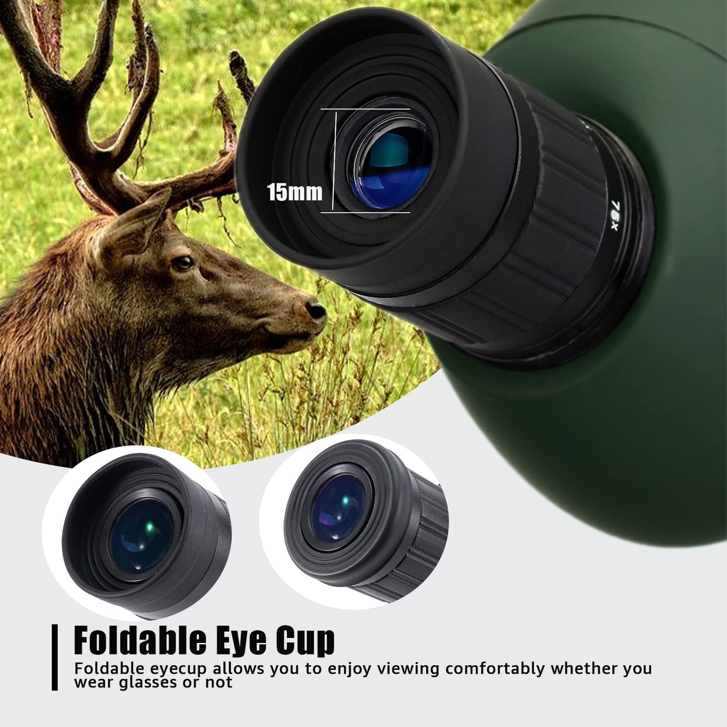 SVBONY SV28 Spotting Scopes with Tripod and Phone Adapter, Angled 25-75x70mm Spotter Scope, Waterproof Fogproof Spotting Scope with Desktop Tripod for Bird Watching, Target Shooting, Wildlife Viewing