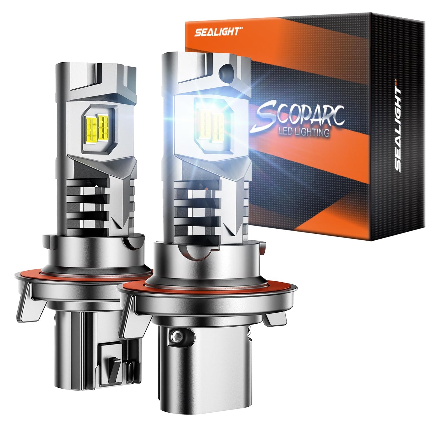 SEALIGHT Brightest H13 9008 LED Bulbs 60000LM 130W 2024, Non-polarity, 6500K Wireless Quick Installation H13 Fog Light 10 Years Lifespan Powersports Accessory Lights, Pack of 2