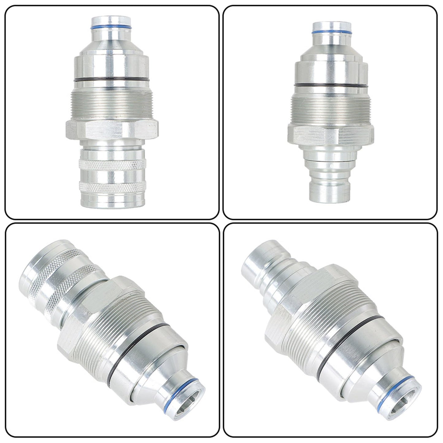 kimllier 7246802 7246799 1/2 Hydraulic Male & Female Flat Face Quick Connect Coupler Set 48mm Thread Diameter Compatible with Skid Steer Loader