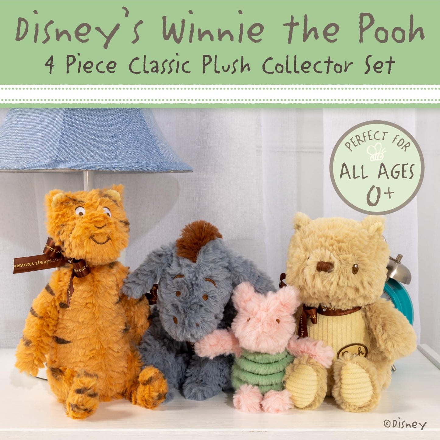 Kids Preferred Disney Baby Classic Winnie The Pooh and Friends 4 Piece Plush Collecter Set Stuffed Animals