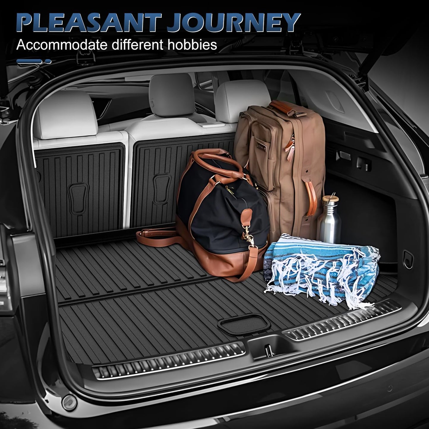 Cargo Mat & Backrest Mat Fit for Buick Envision 2021-2024 2025 2026 - Custom Fit All Weather TPE Waterproof Trunk Liner Cargo Liner Back Seat Cover Protector for Envision Accessories