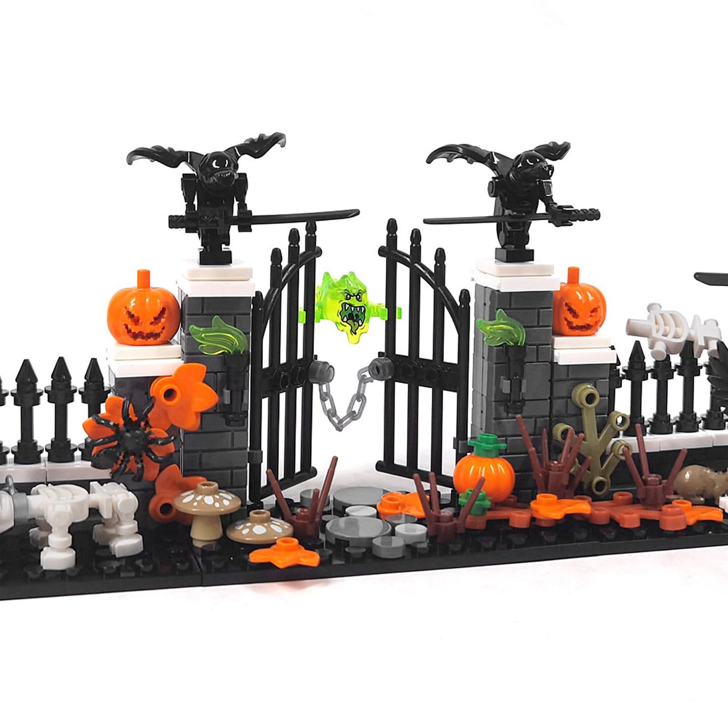 ILIEMOC Halloween Graveyard Building Blocks Set(258 PCS, 3 Set)– Haunted House DIY Bricks Kit Compatible with Lego 853792 Accessory, Spooky Zombies Theme, Gift or Souvenir for Kids Ages 6+