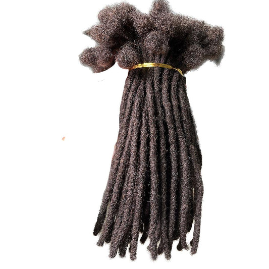 YOTCHOI Human Hair Permanent Dreadlocks Extension Handmade Locs Small Size(diameter 0.4cm) 20 Strands/pack 10inch Dark Brown #2