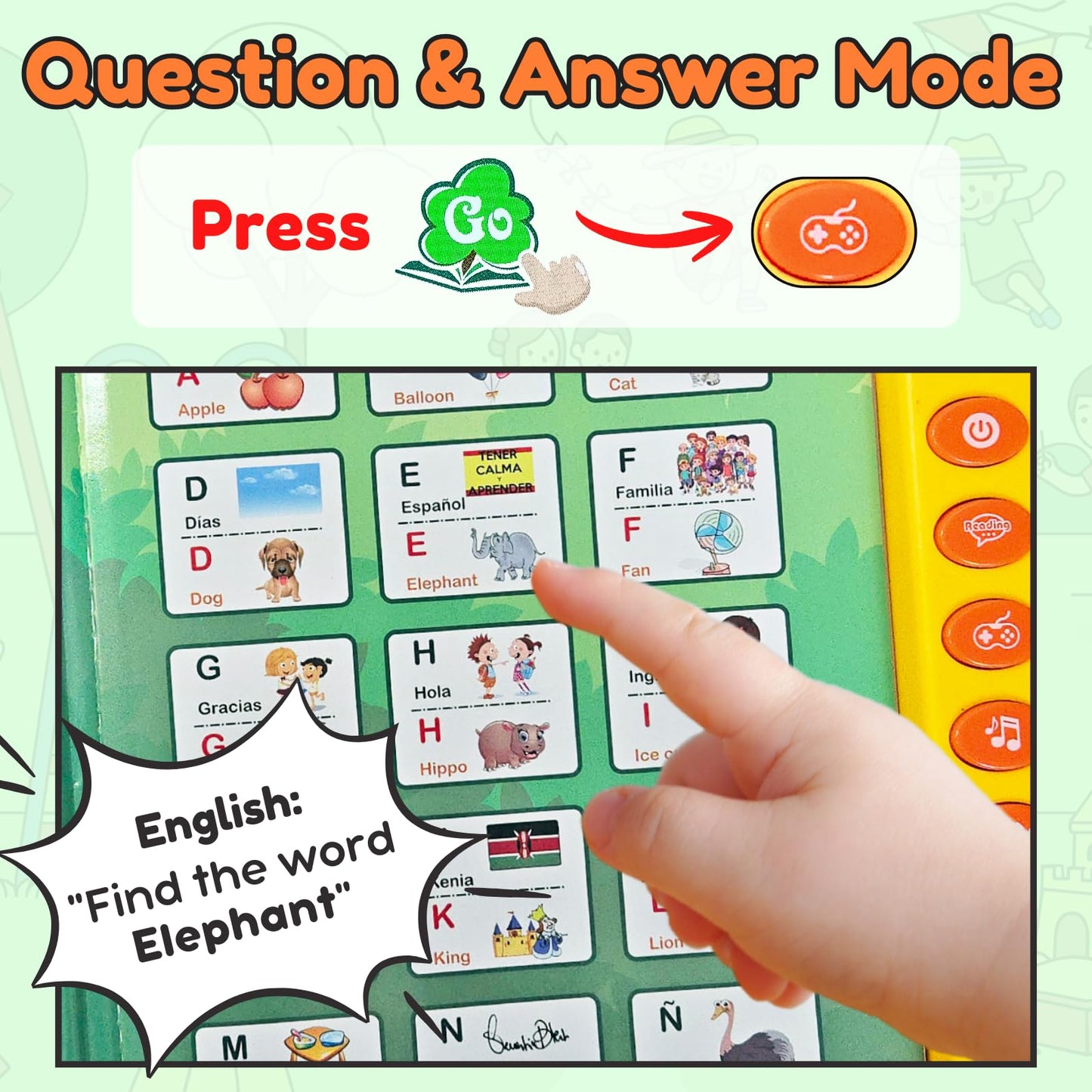 Zeenkind Spanish English Sound Book for Kids 2 3 4 5 Years Old, 420 Words Audio Talking Books for Toddler, Interactive Toys to Learn Spanish, Bilingual Book Juegos para Niños
