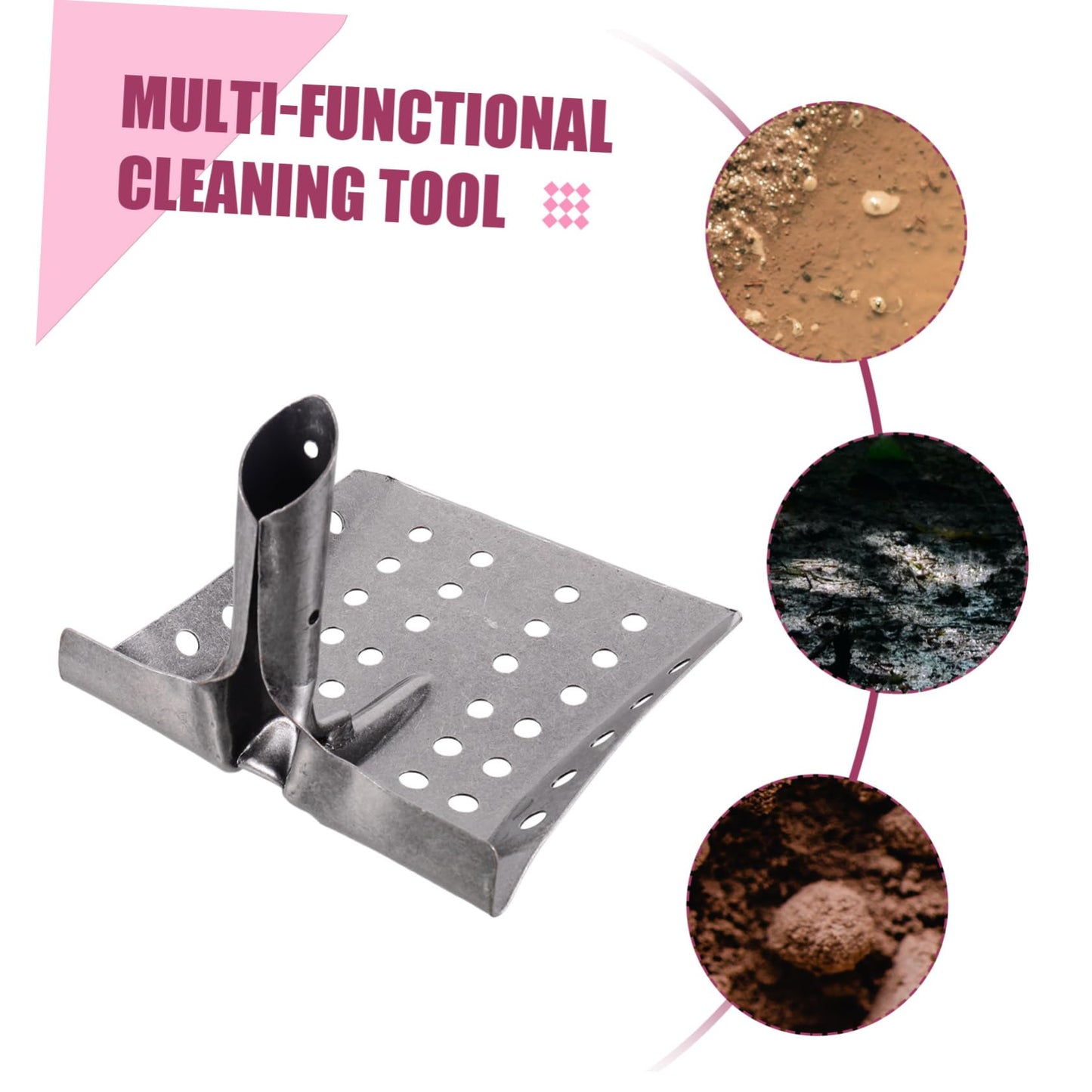 Garden Shovel Leak Hole Shovel Mud Sifting Shovel Sewer Sifting Shovel Garden Shovel Silver Metal Iron Square Sieve Shovel Square Sifting Shovel Metal Sifting Shovel Tool