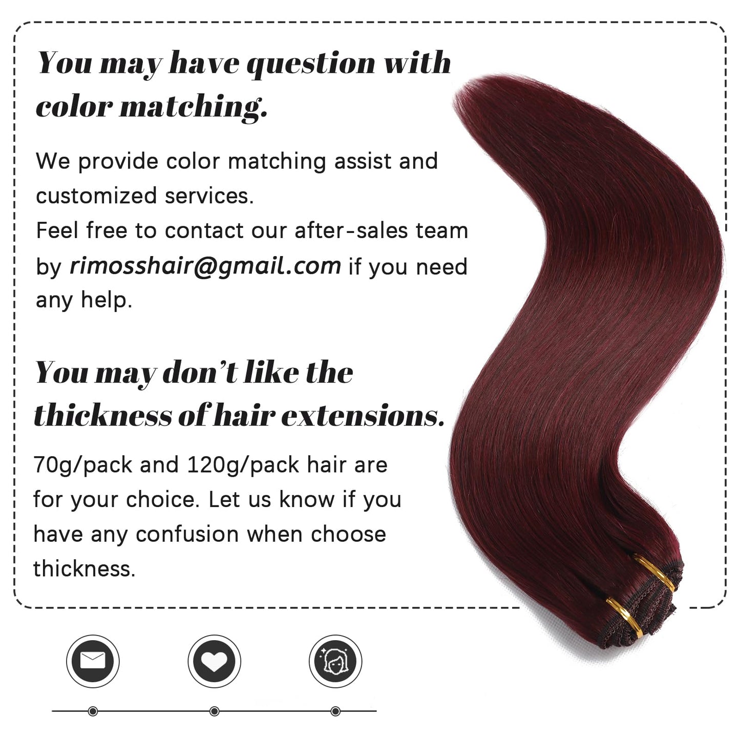 Rimoss Clip in Hair Extensions Real Human Hair, Soft Burgundy Red Hair Extensions Real Human Hair Clip ins Straight, Premium Thick 7pcs Remy Human Hair Clip in Extensions for Women (#99J 18 Inch)