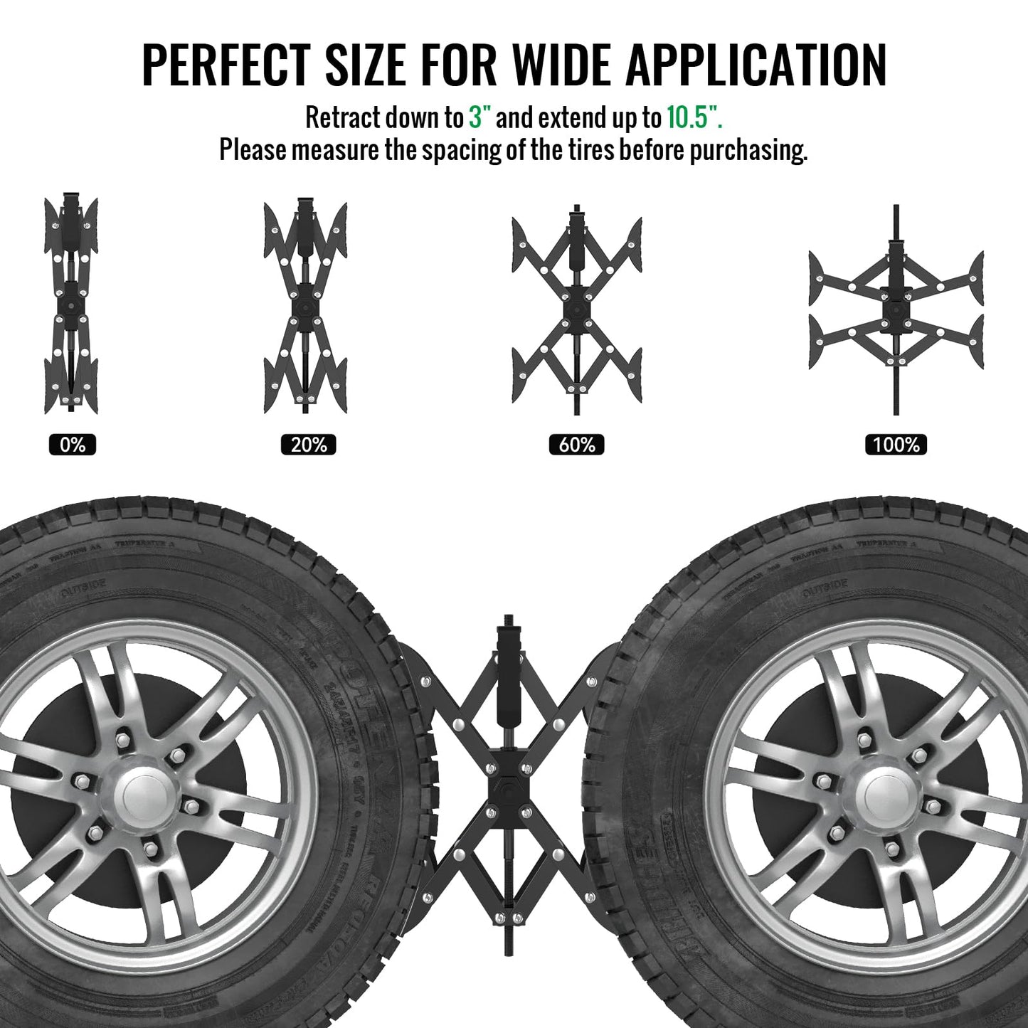 AUH X-Shaped RV Stabilizer Wheel Chock (Allows Drilling for Adjustment) Travel Trailer Stabilizers, Anti-Motion Tire RV Accessories for Tandem Axle RV Trailer Camping - 2 Pack (Black)