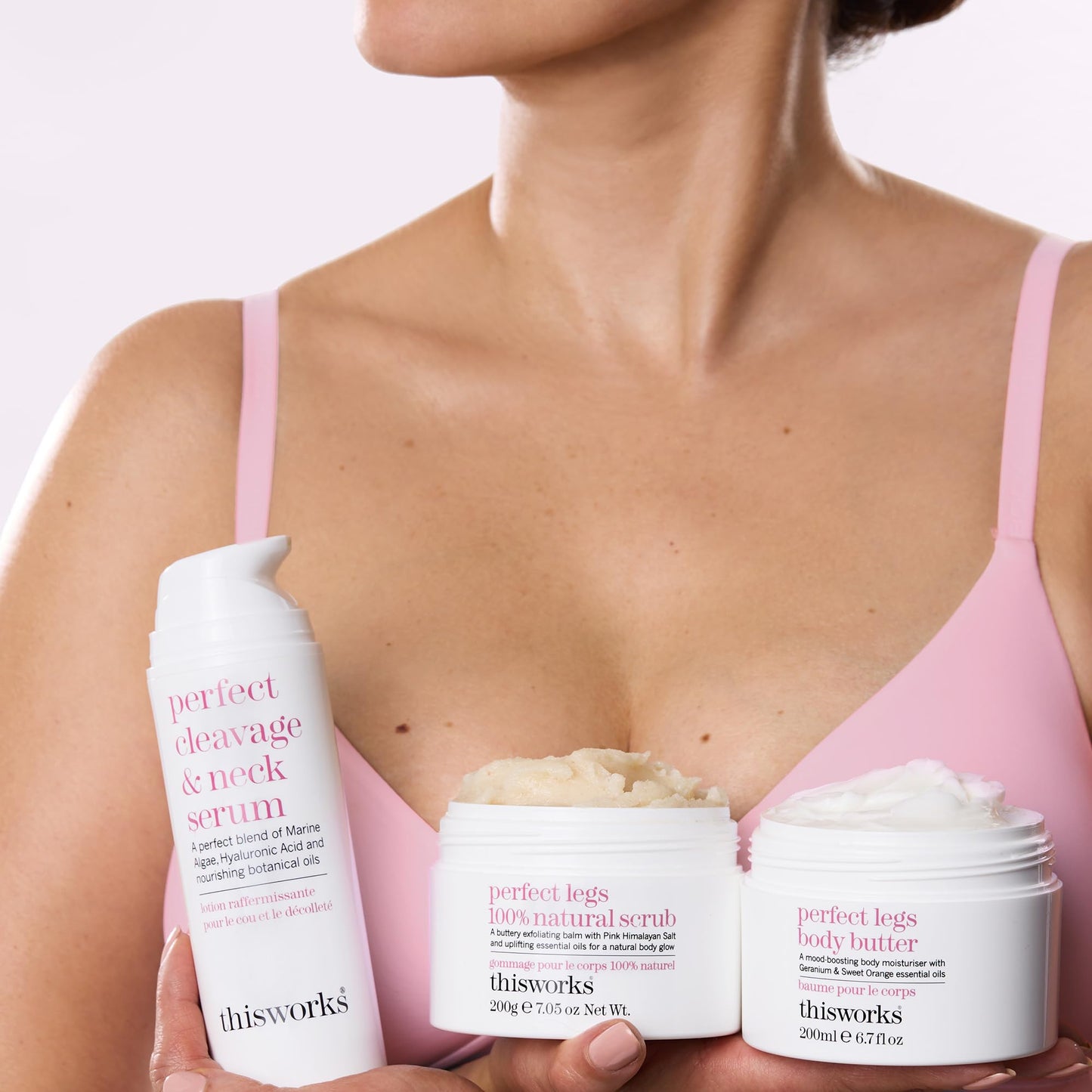 THISWORKS Perfect Legs Body Butter, Moisturising Body Cream with Geranium and Sweet Orange Essential Oils, Hyaluronic Acid and Shea Butter, 200ml | 7.6 Ounce